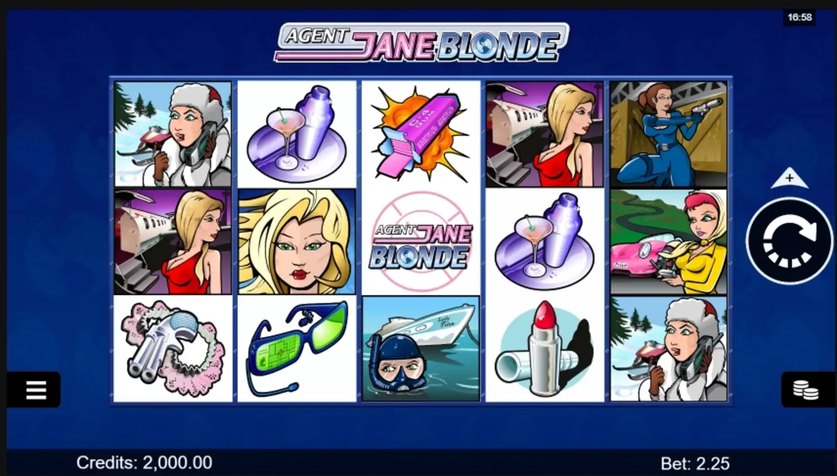 Reels in Agent Jane Blonde Slot Game by Microgaming