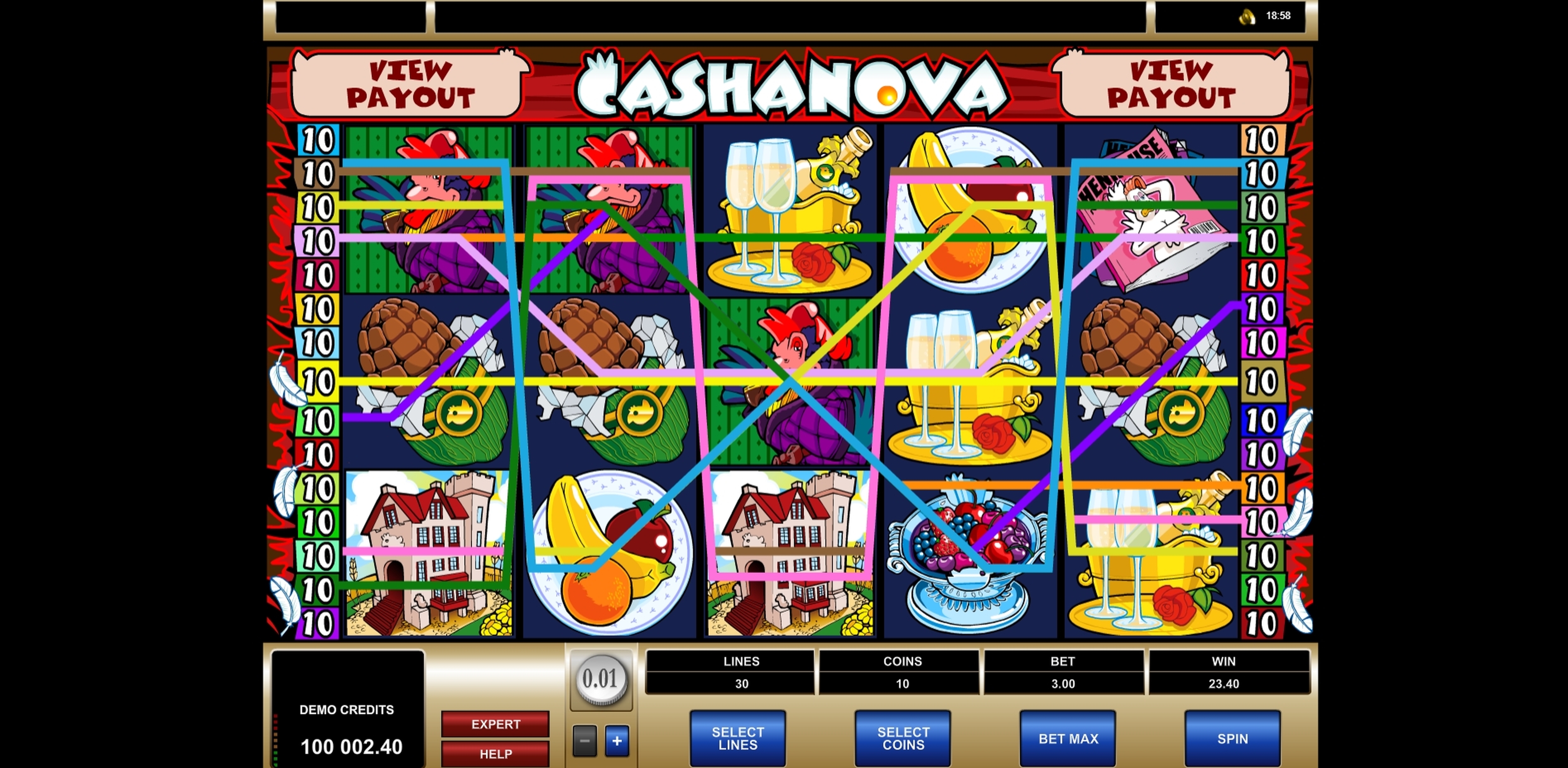 Win Money in Cashanova Free Slot Game by Microgaming