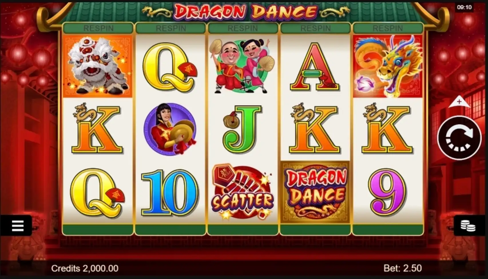 Reels in Dragon Dance Slot Game by Microgaming