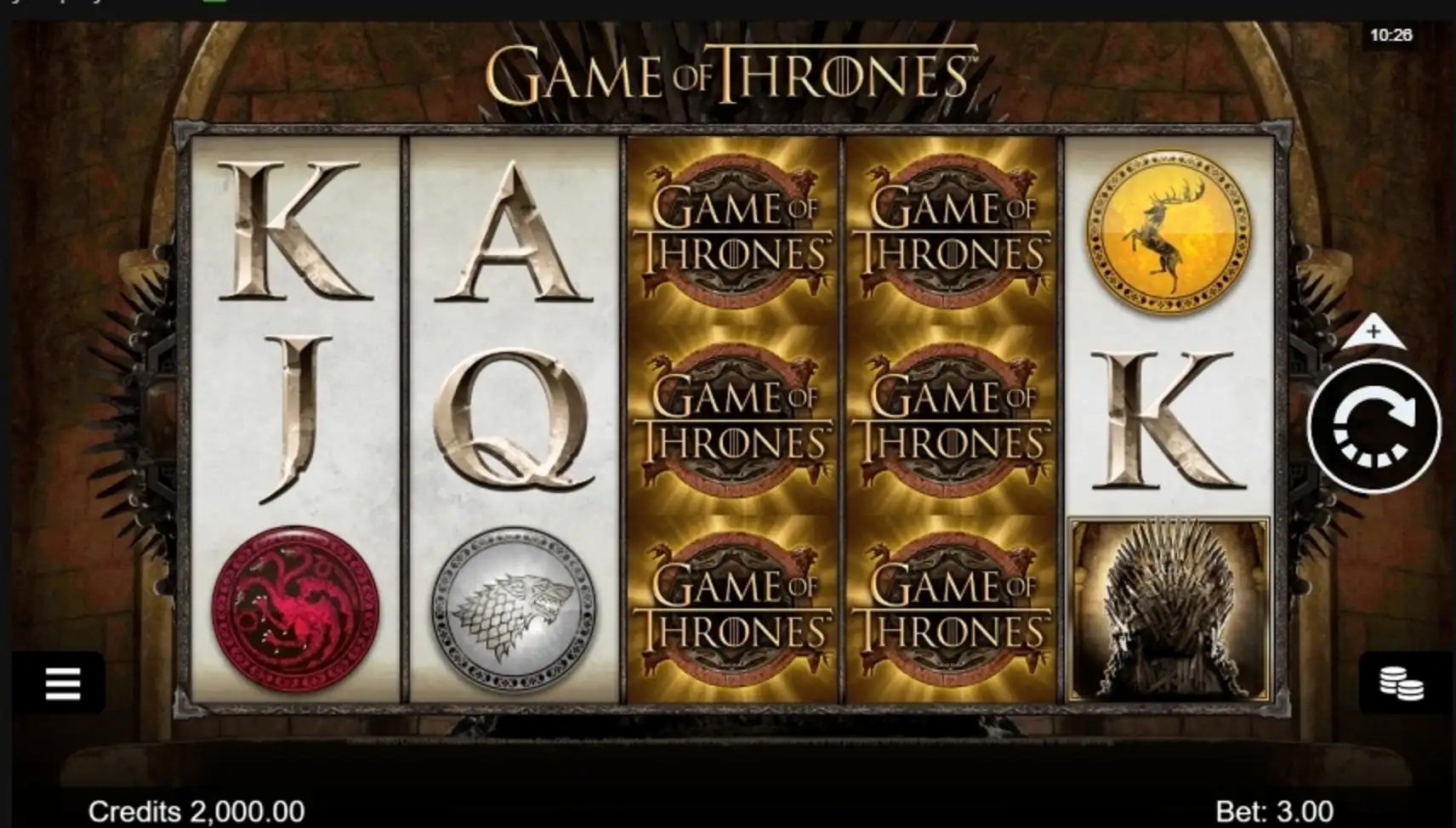 Reels in Game of Thrones 243 Ways Slot Game by Microgaming