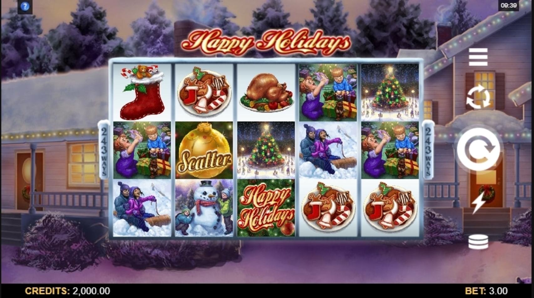 Reels in Happy Holidays Slot Game by Microgaming