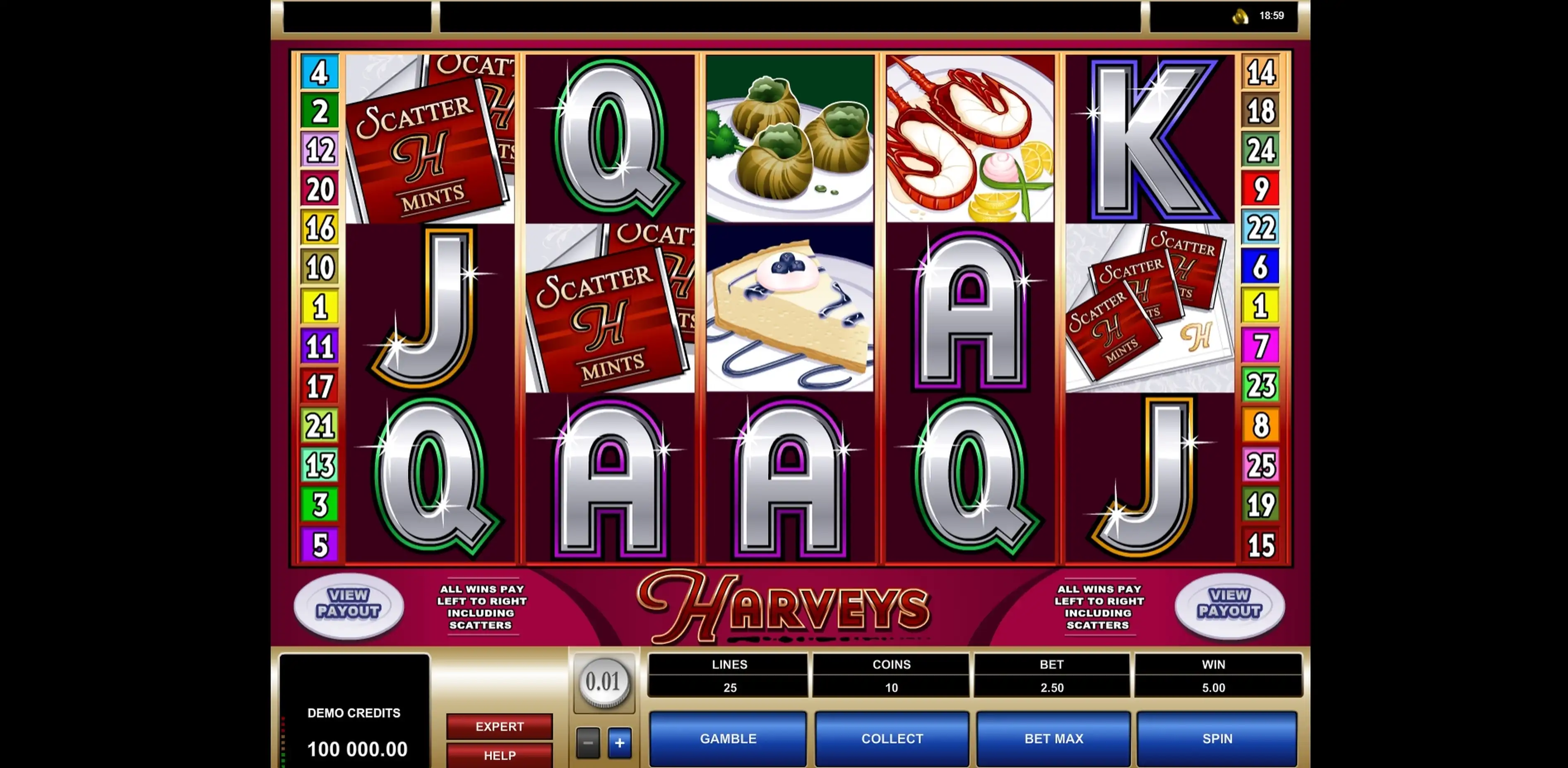 Win Money in Harveys Free Slot Game by Microgaming