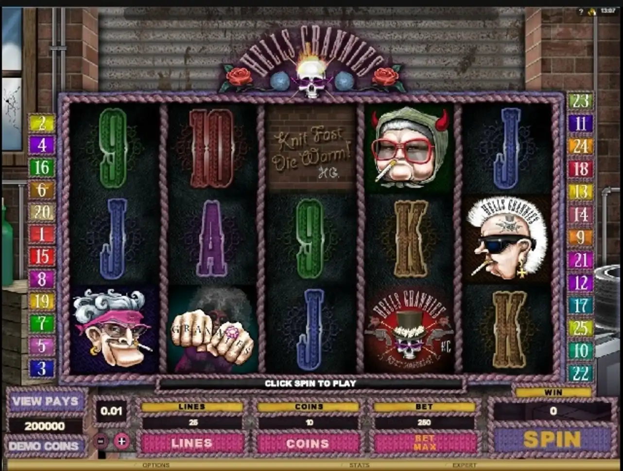 Reels in Hells Grannies Slot Game by Microgaming