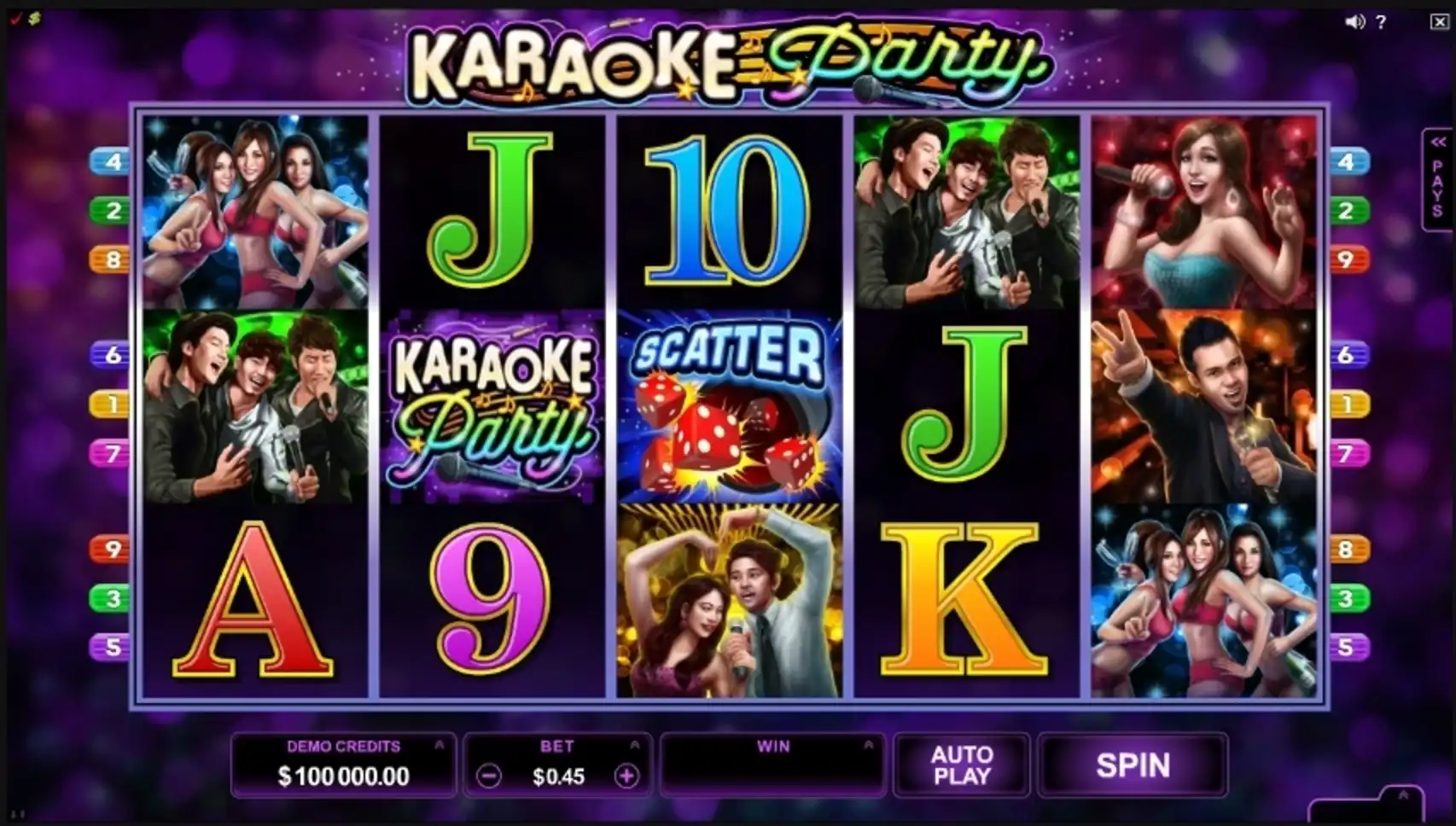 Reels in Karaoke Party Slot Game by Microgaming