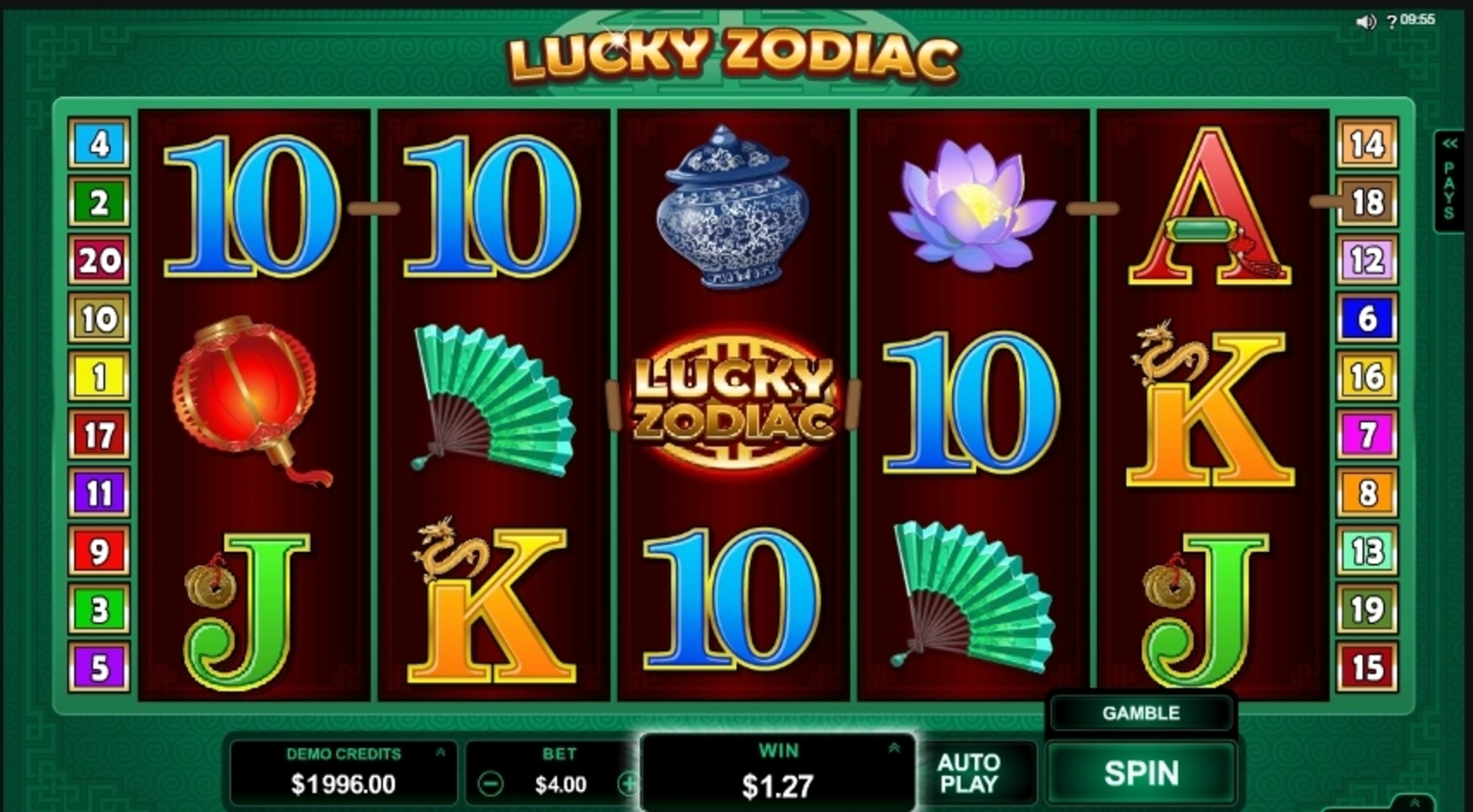 Win Money in Lucky Zodiac Free Slot Game by Microgaming