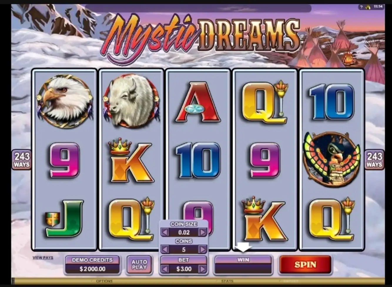 Reels in Mystic Dreams Slot Game by Microgaming