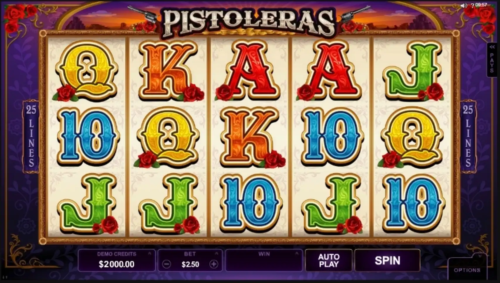 Reels in Pistoleras Slot Game by Microgaming