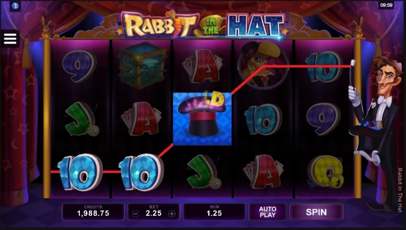 Win Money in Rabbit In The Hat Free Slot Game by Microgaming