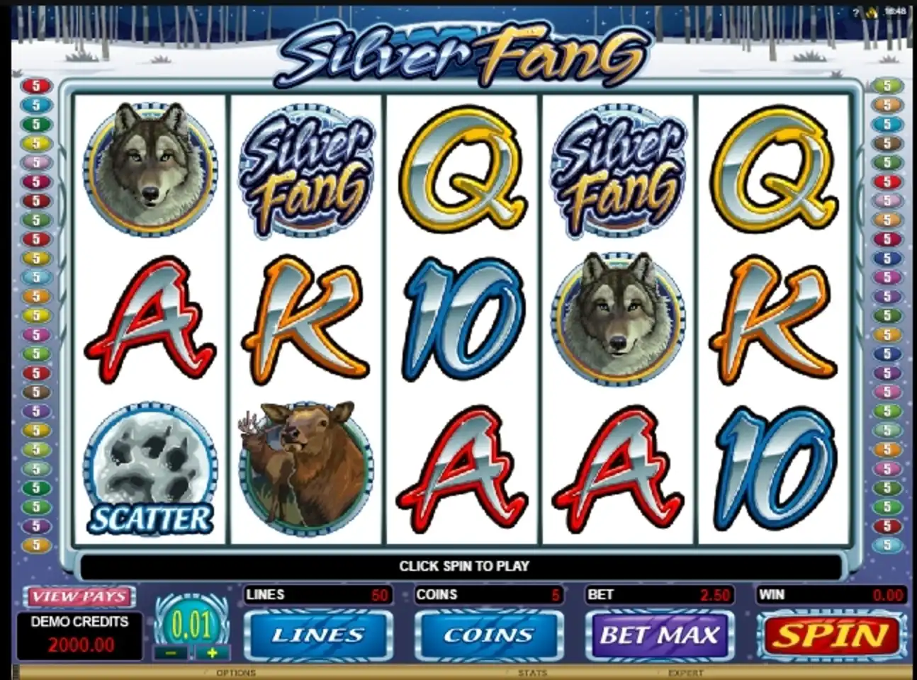 Reels in Silver Fang Slot Game by Microgaming