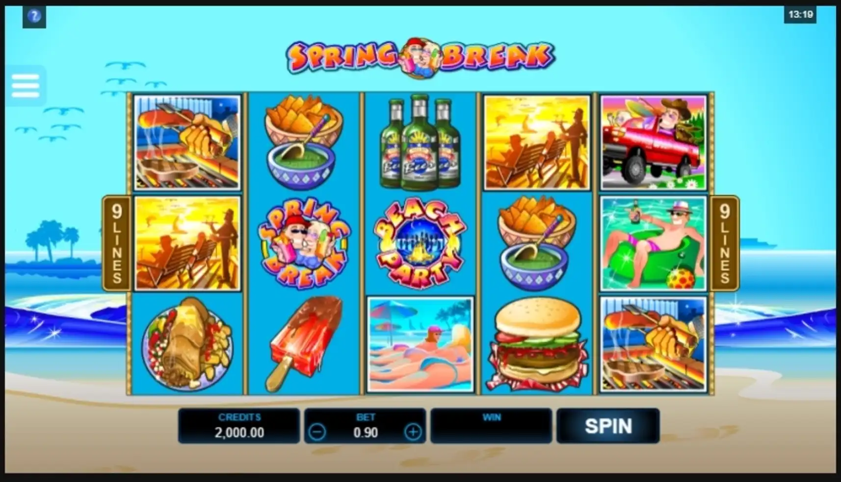 Reels in Spring Break Slot Game by Microgaming