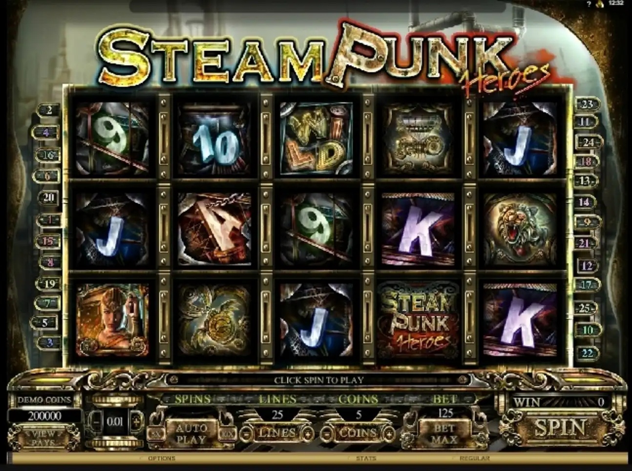 Reels in Steam Punk Heroes Slot Game by Microgaming