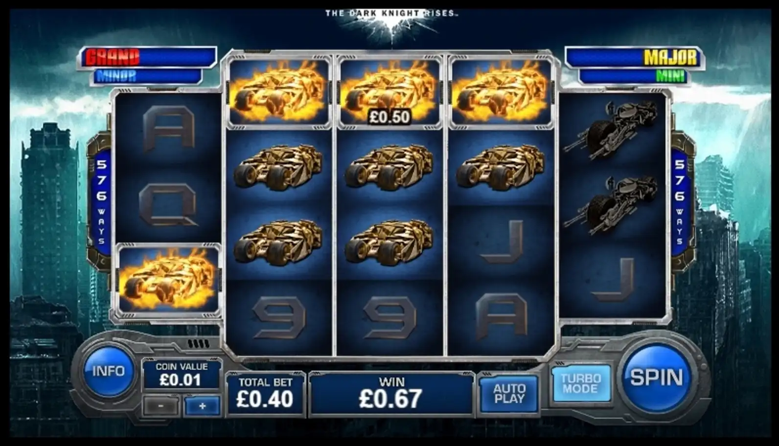 Win Money in The Dark Knight Rises Free Slot Game by Microgaming