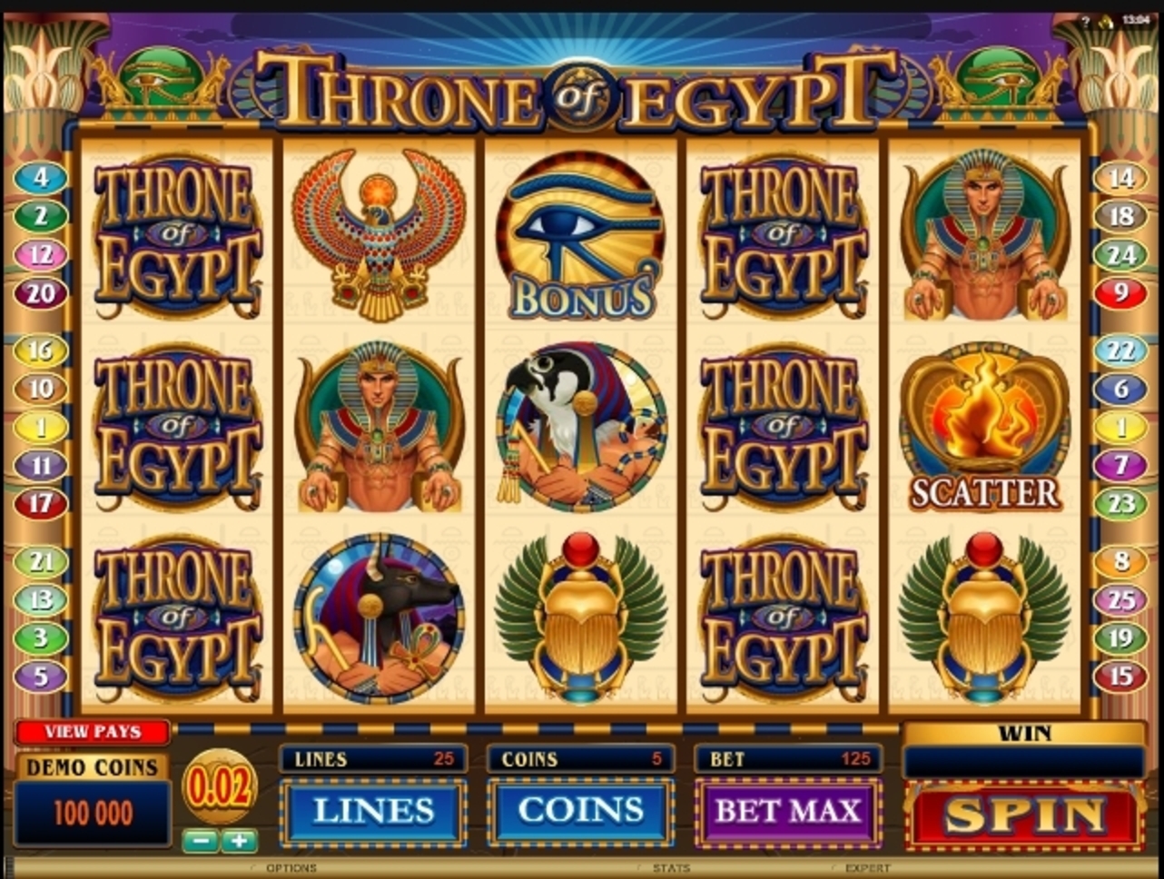 Reels in Throne of Egypt Slot Game by Microgaming