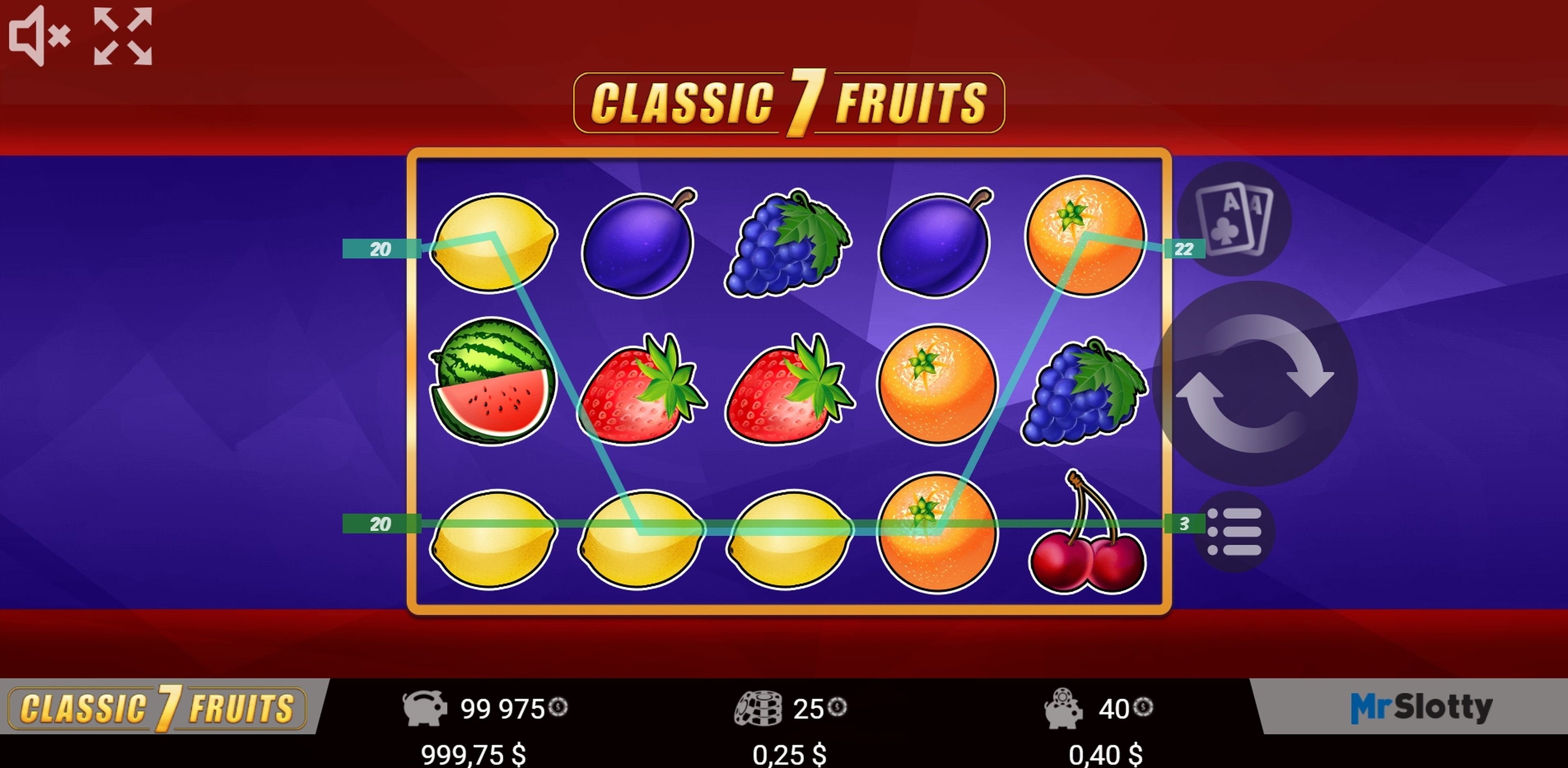 Win Money in Classic 7 Fruits Free Slot Game by Mr Slotty