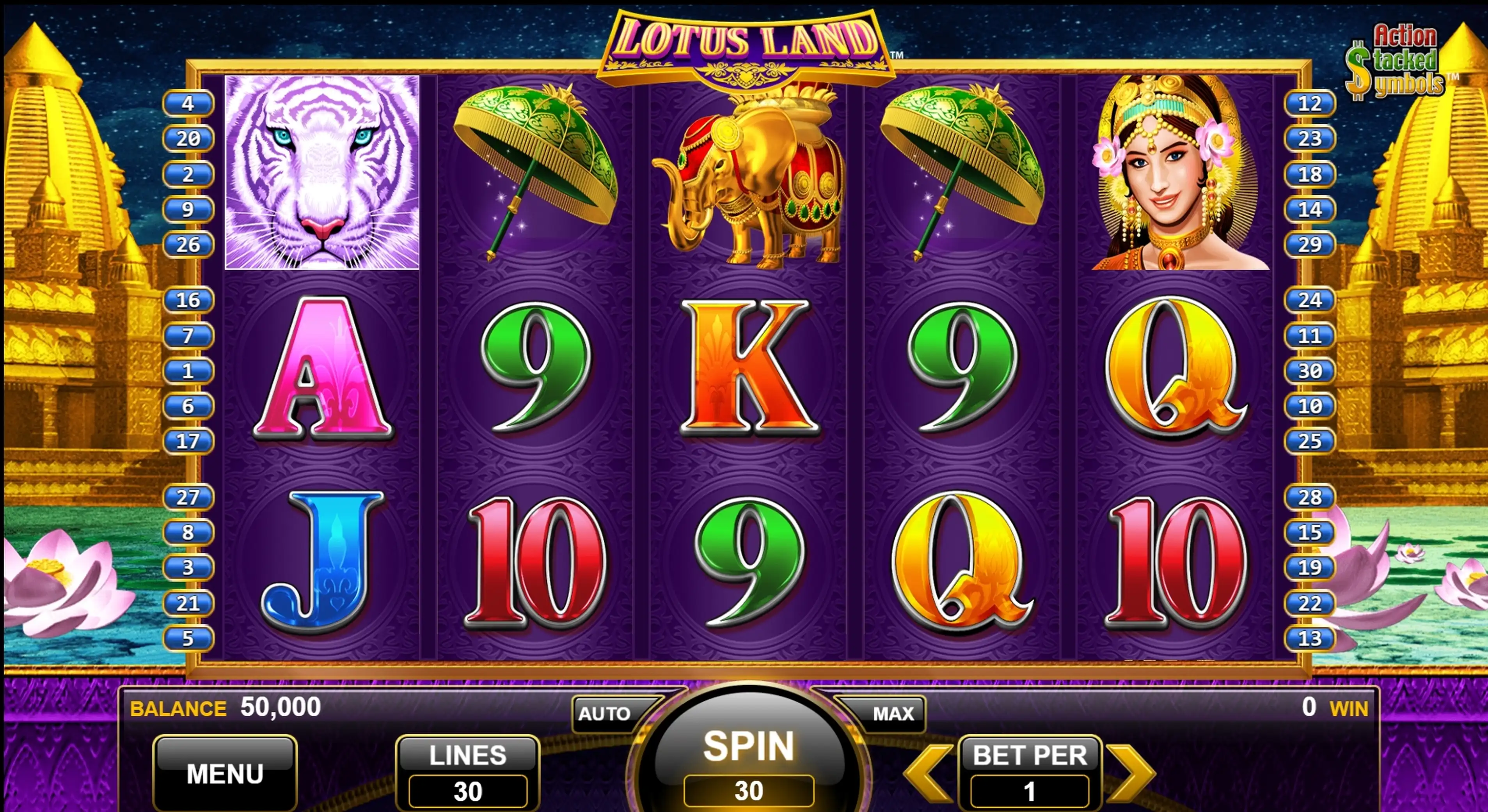 Reels in Lotus Land Slot Game by Nektan