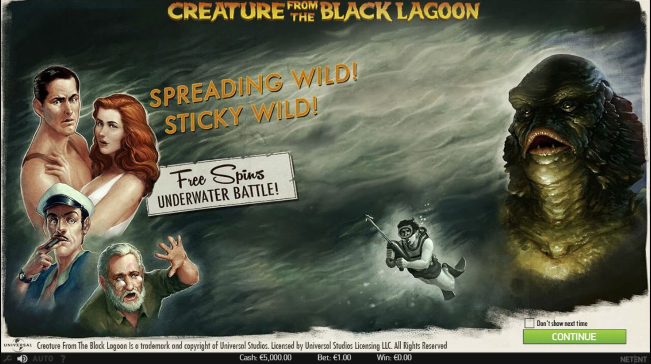 Play Creature from the Black Lagoon Free Casino Slot Game by NetEnt