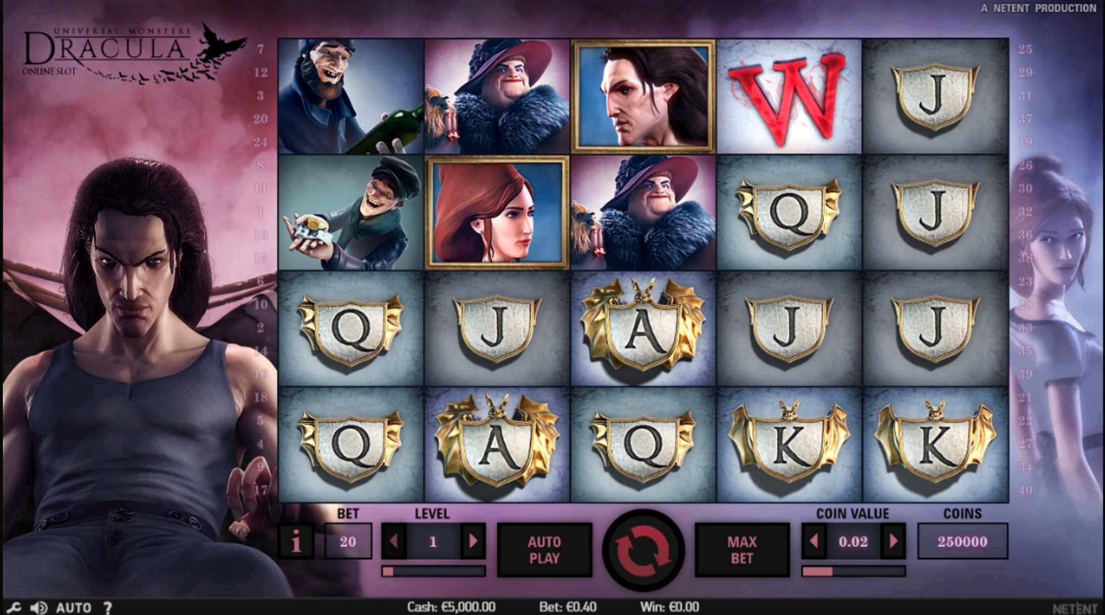 Reels in Dracula Slot Game by NetEnt