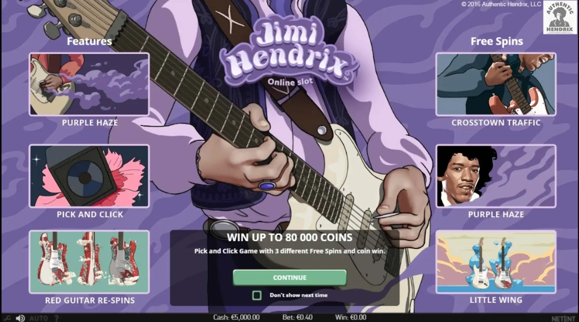 Play Jimi Hendrix Free Casino Slot Game by NetEnt