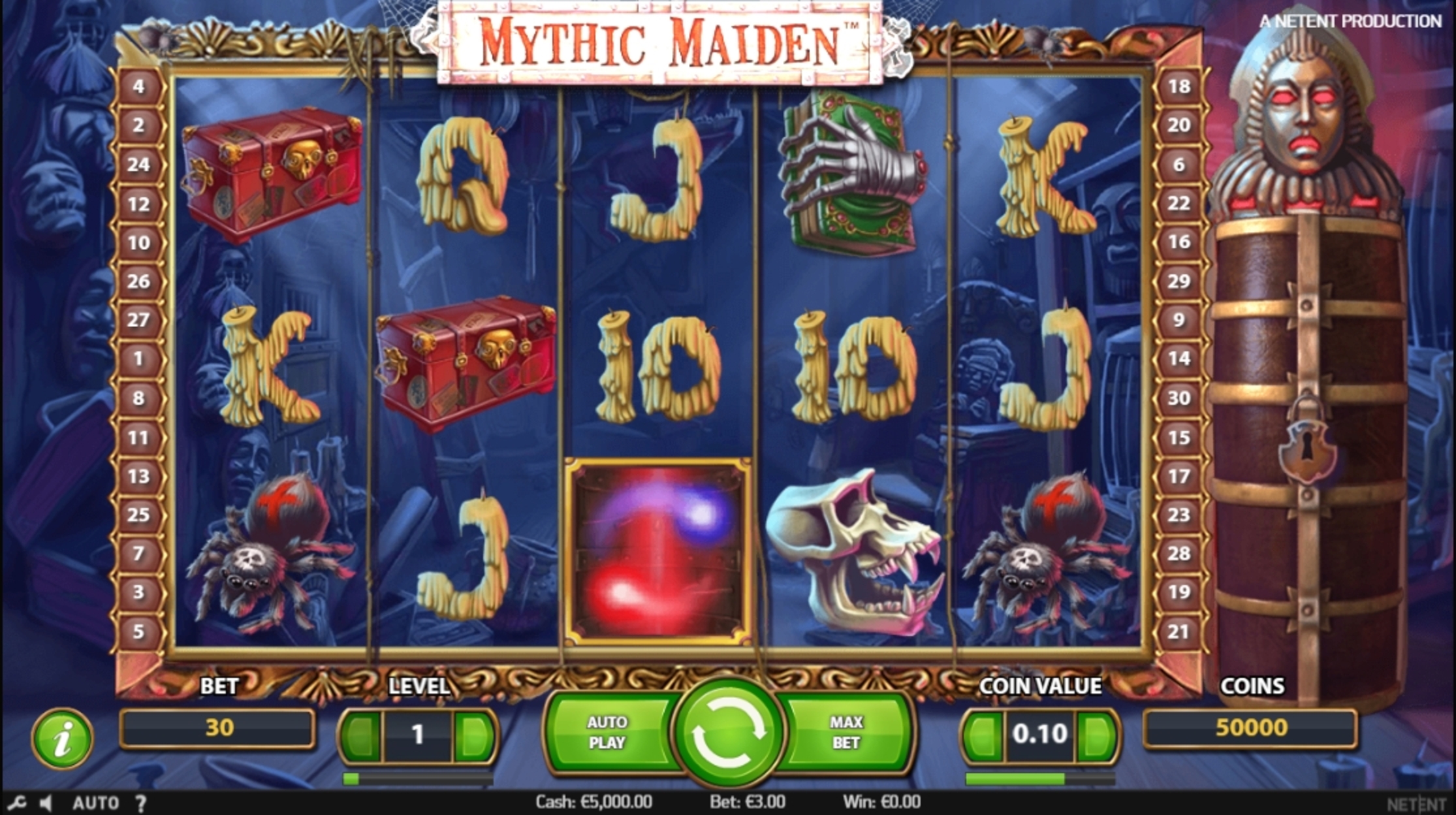 Reels in Mythic Maiden Slot Game by NetEnt