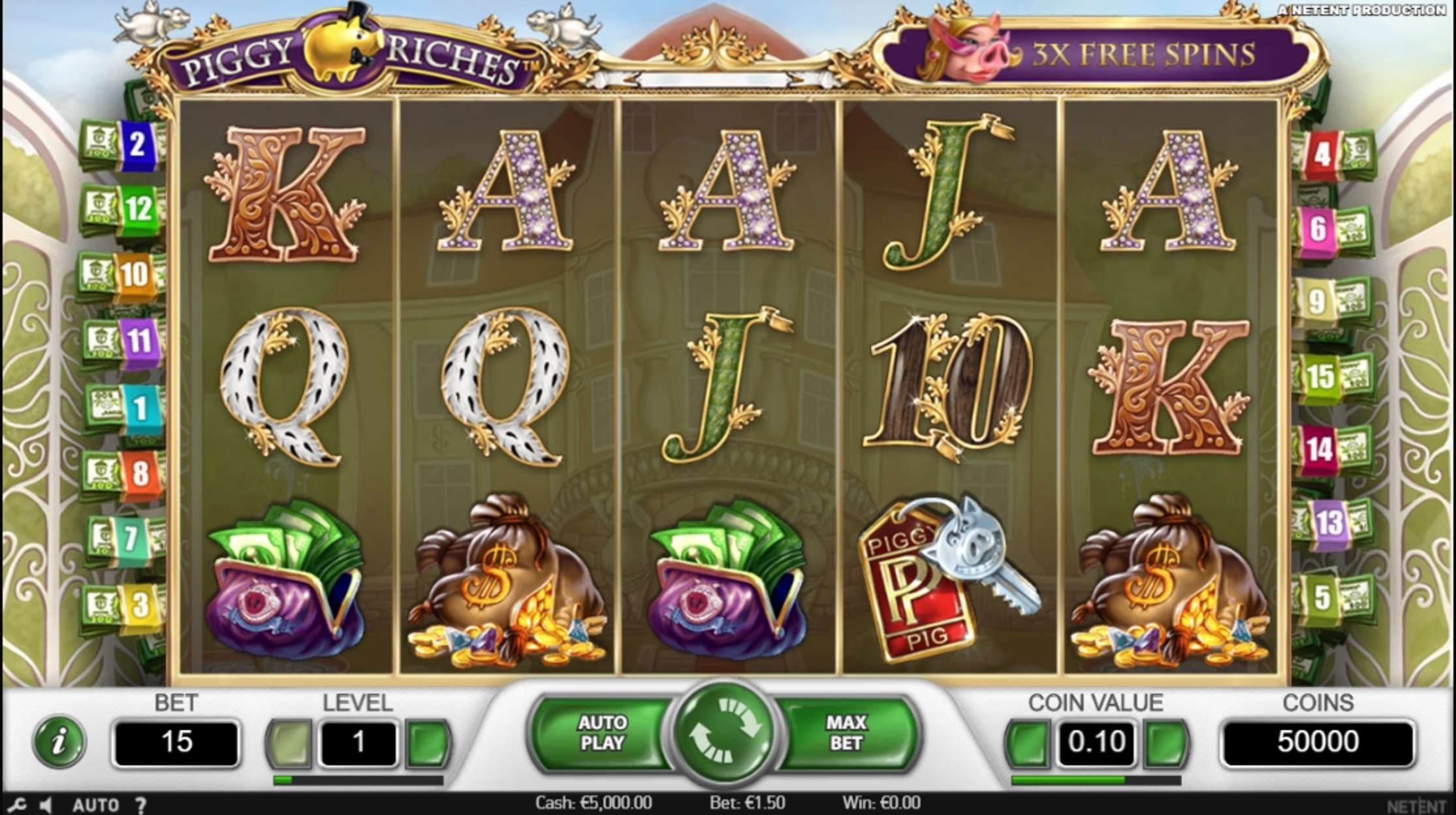 Reels in Piggy Riches Slot Game by NetEnt