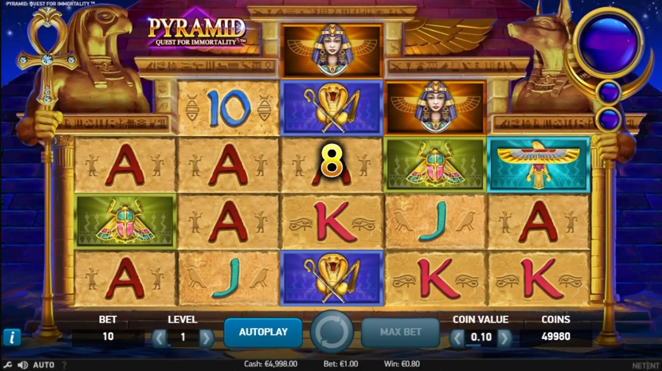 Win Money in Pyramid: Quest for Immortality Free Slot Game by NetEnt