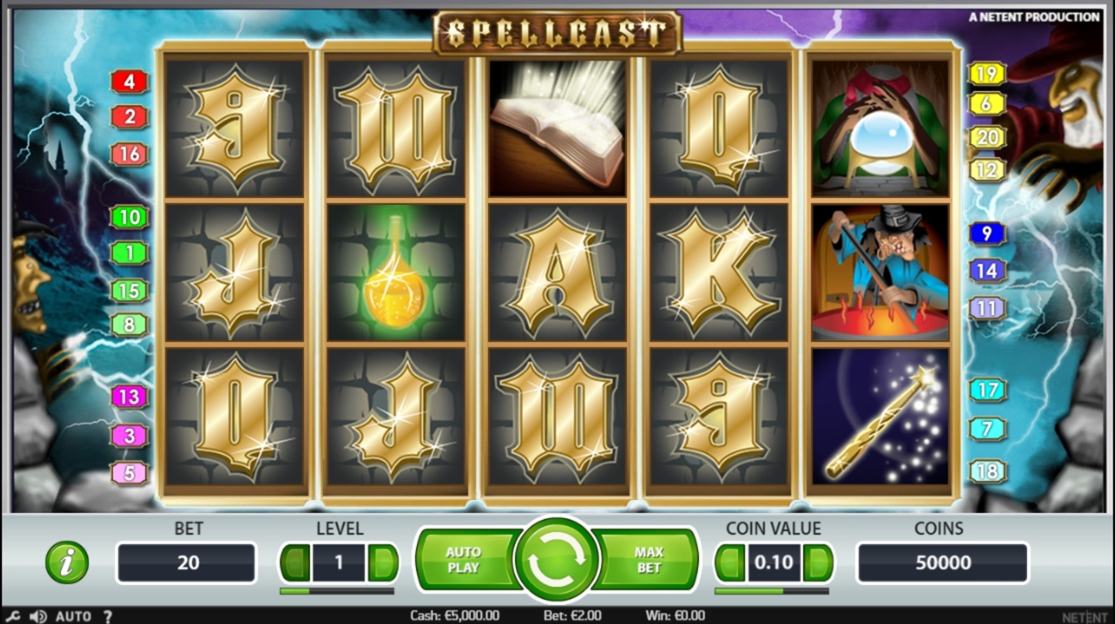 Reels in Spellcast Slot Game by NetEnt