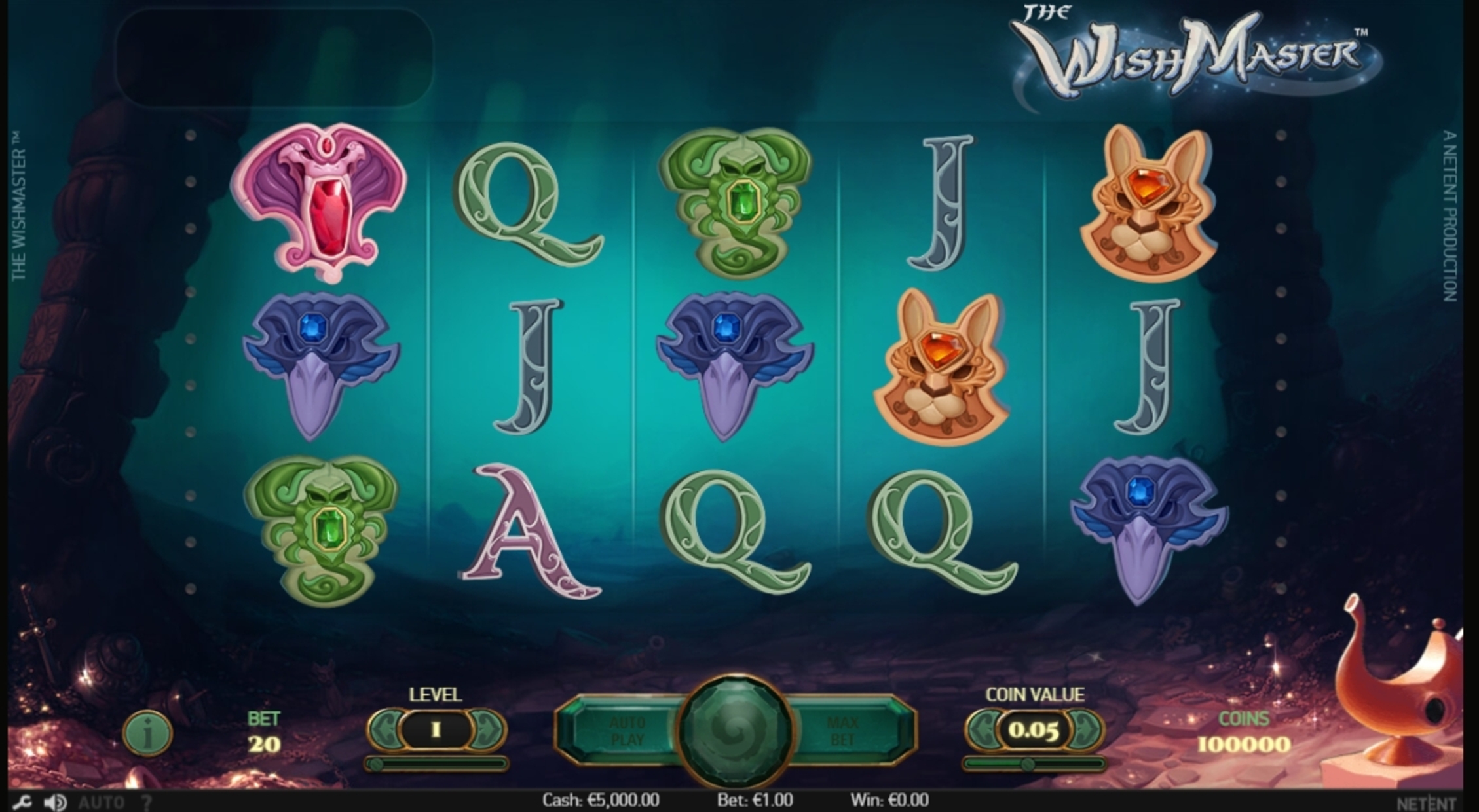 Reels in The Wish Master Slot Game by NetEnt