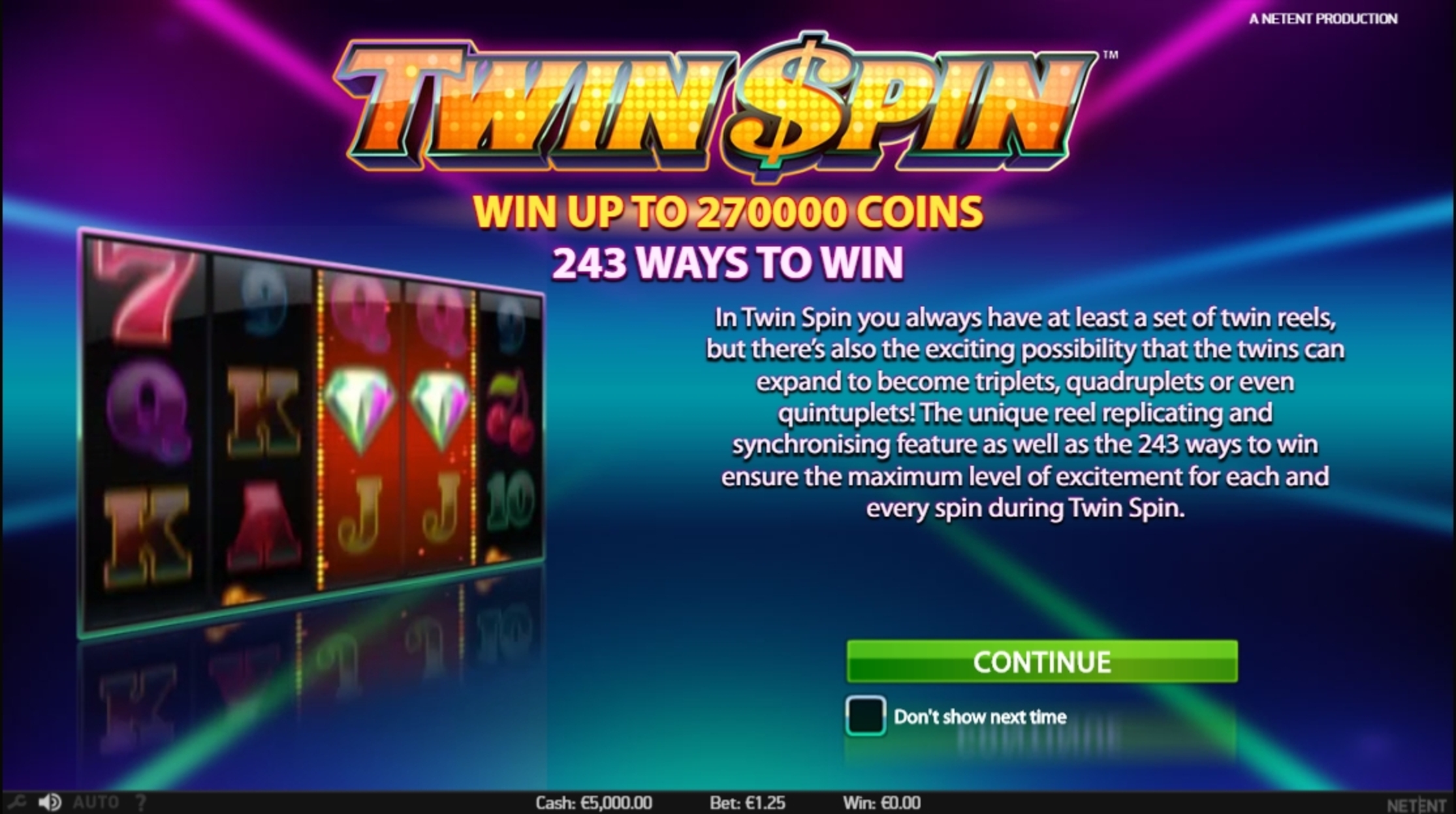 Play Twin Spin Free Casino Slot Game by NetEnt
