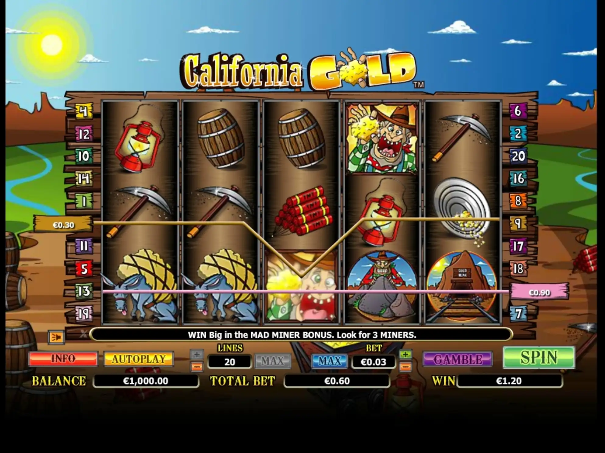 Win Money in California Gold Free Slot Game by NextGen Gaming