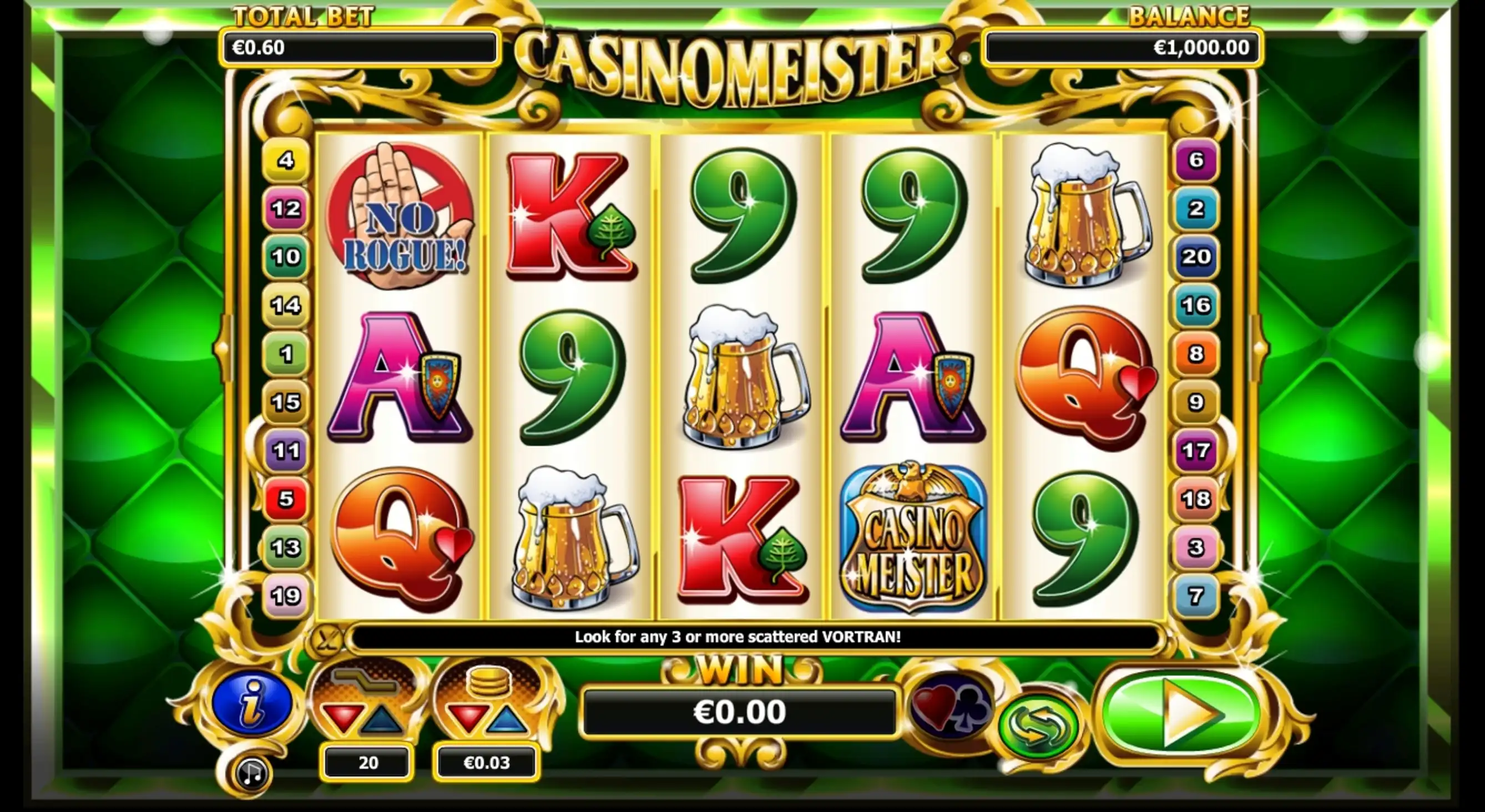 Reels in Casinomeister Slot Game by NextGen Gaming