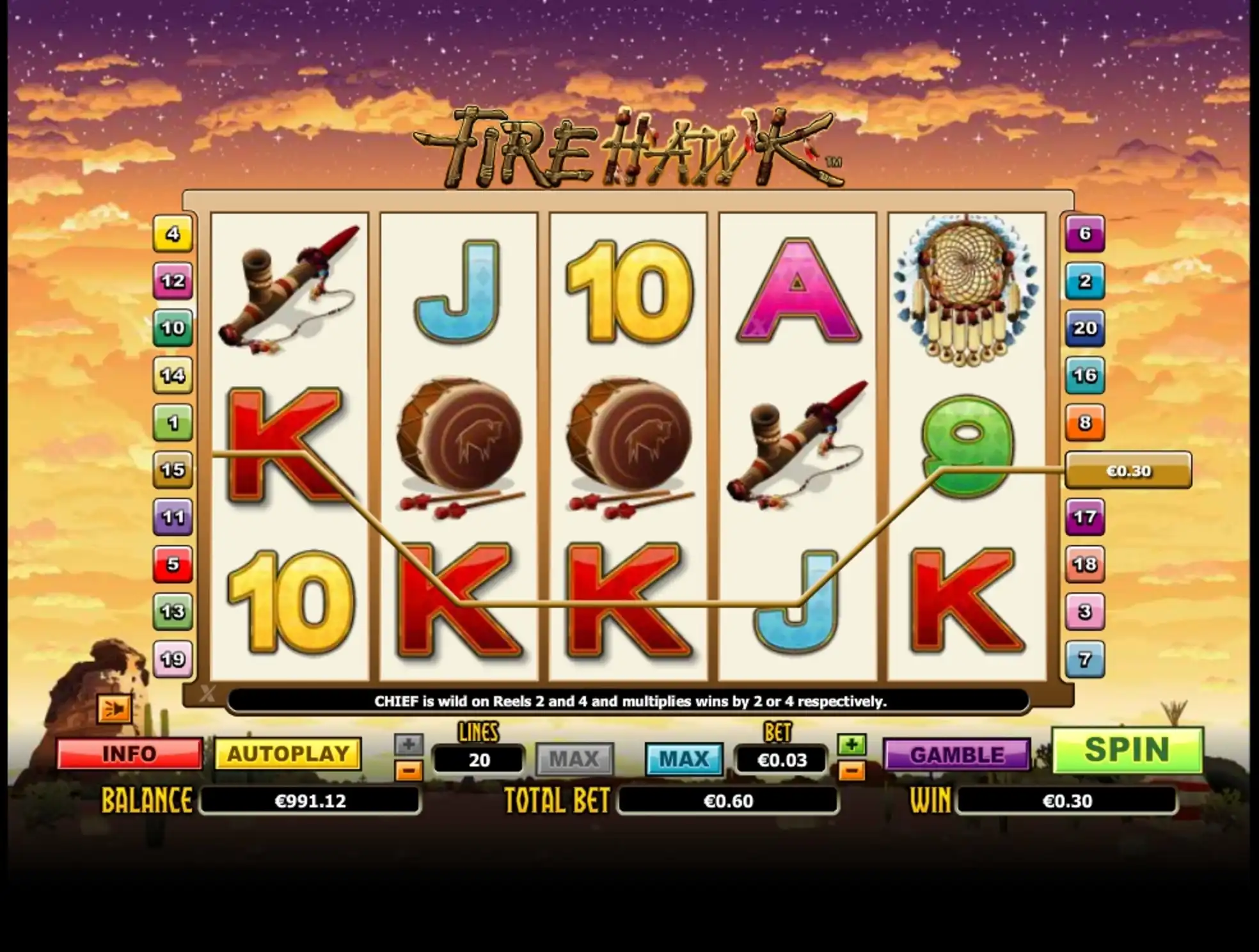 Win Money in Fire Hawk Free Slot Game by NextGen Gaming