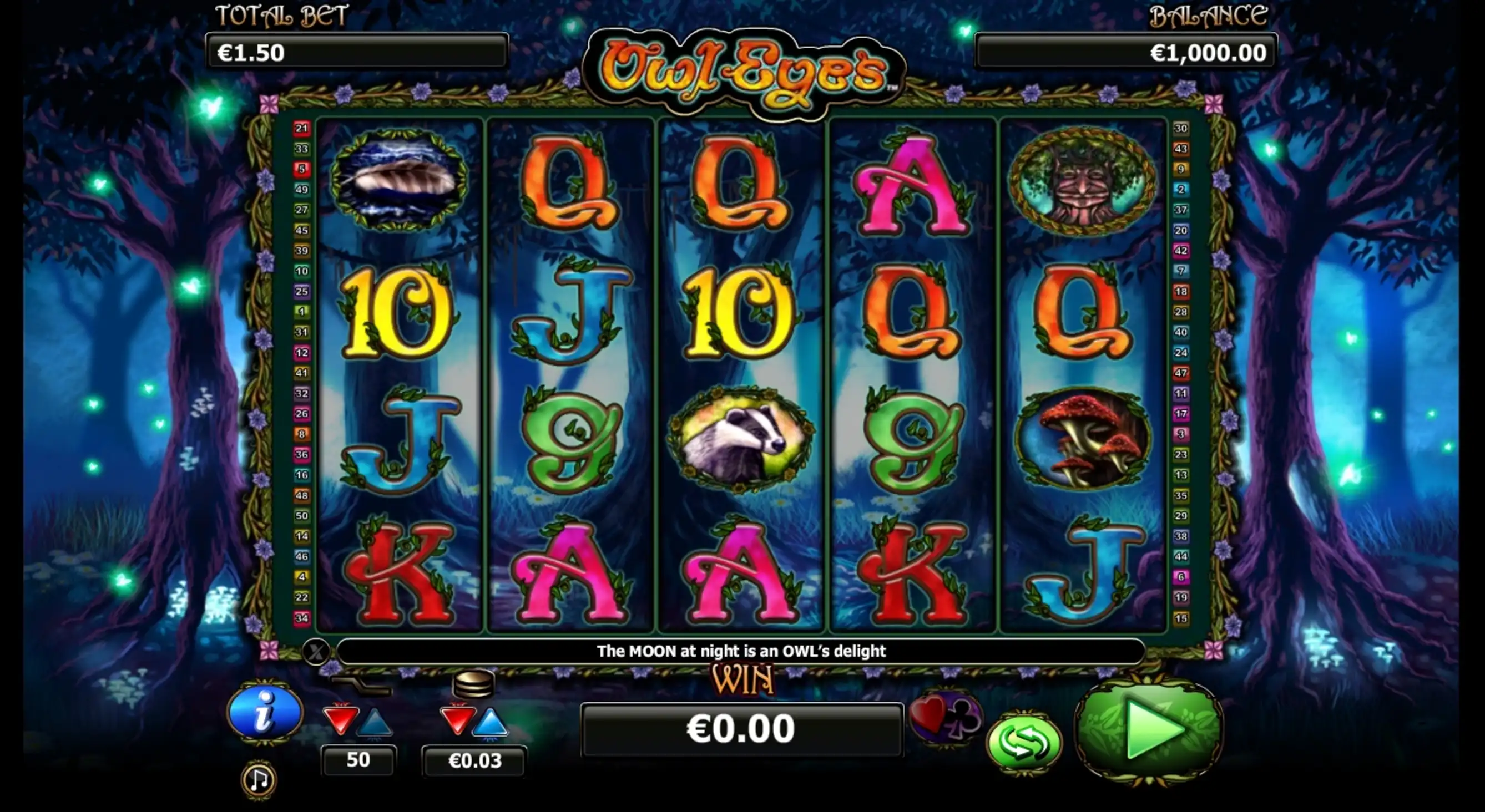 Reels in Owl Eyes Slot Game by NextGen Gaming