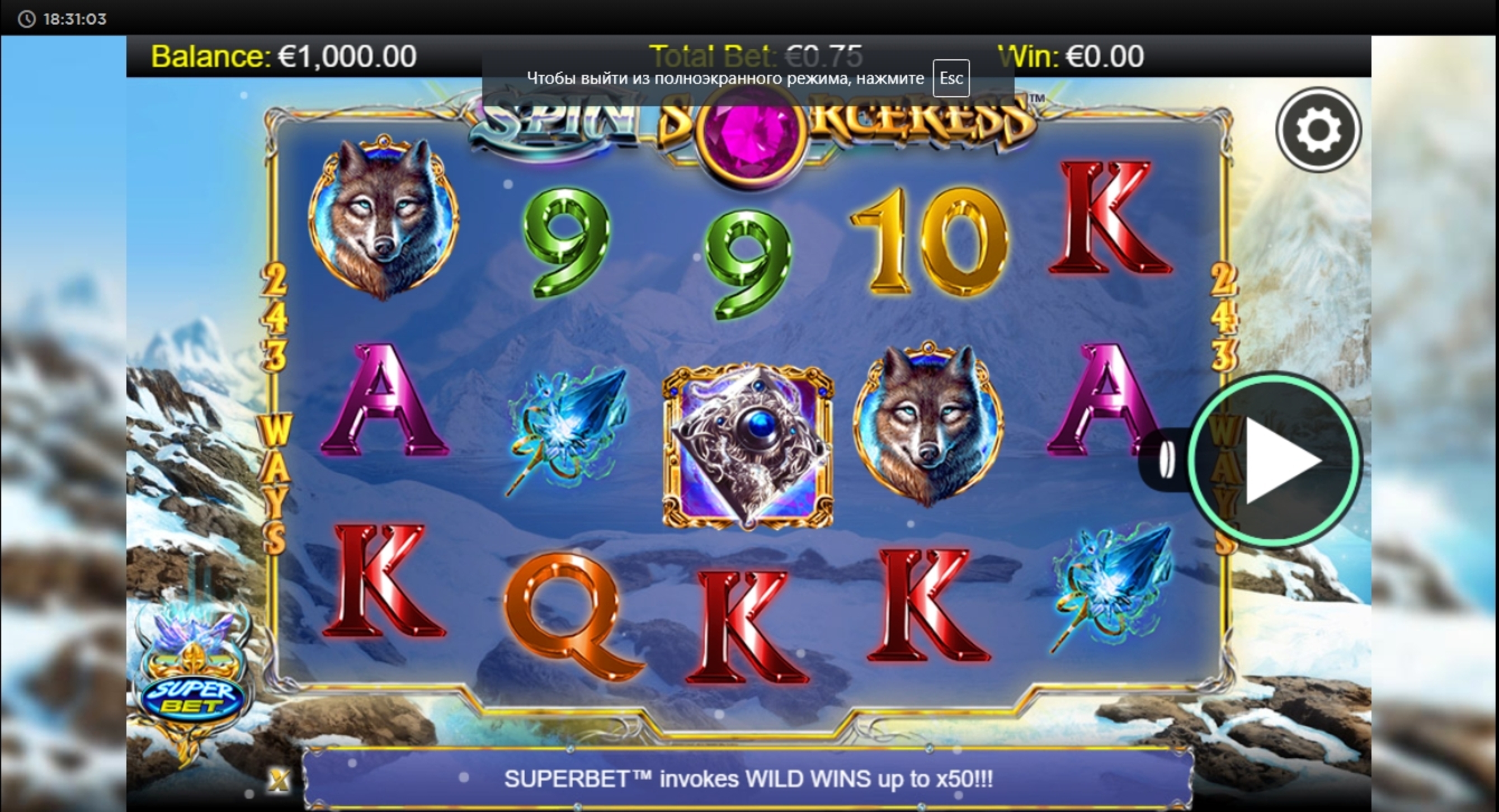 Reels in Spin Sorceress Slot Game by NextGen Gaming