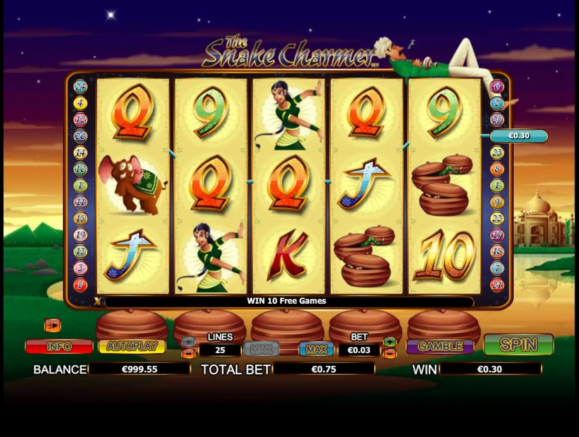 Win Money in The Snake Charmer Free Slot Game by NextGen Gaming