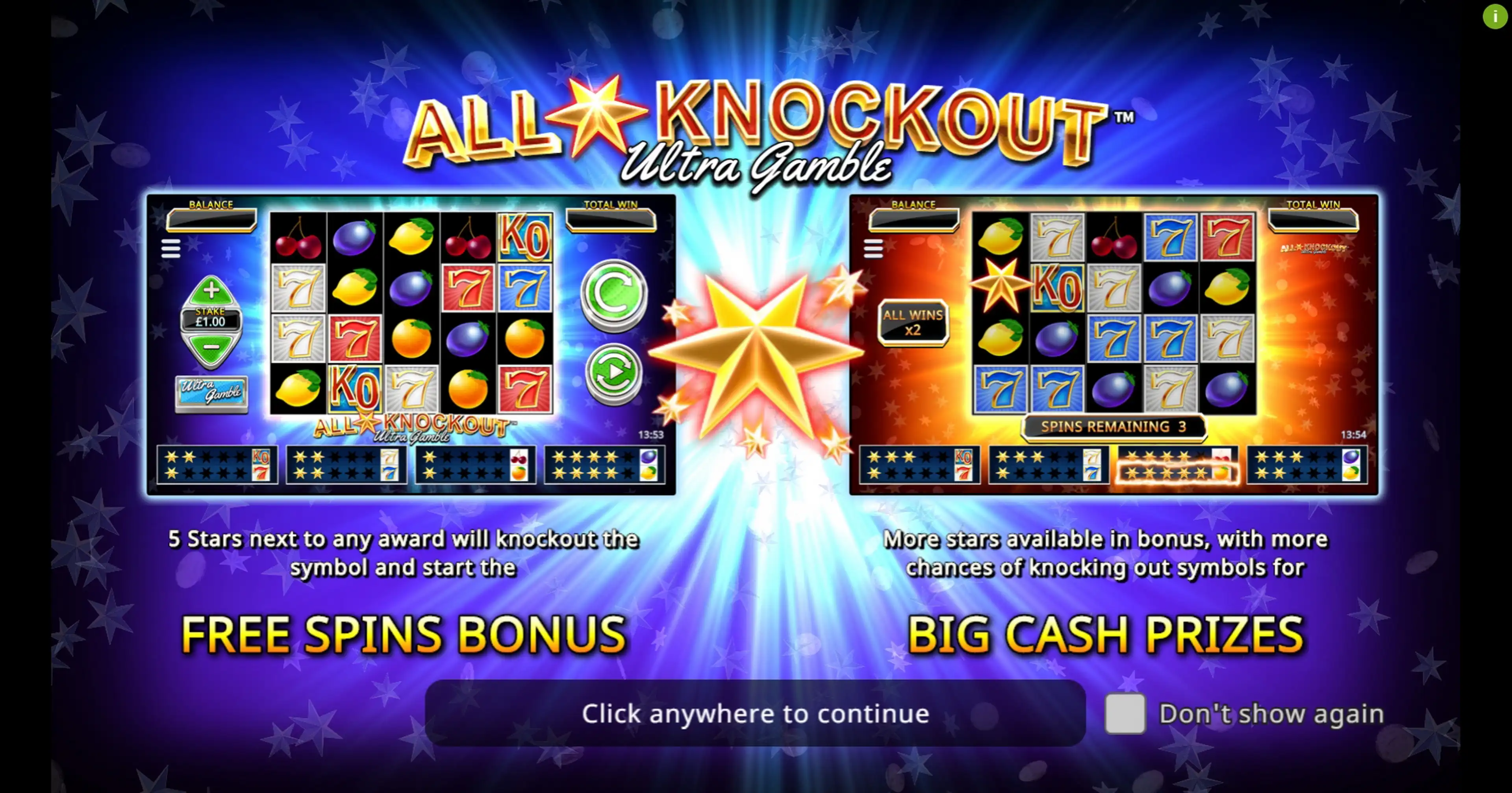 Play All Star Knockout Ultra Gamble Free Casino Slot Game by Northern Lights Gaming