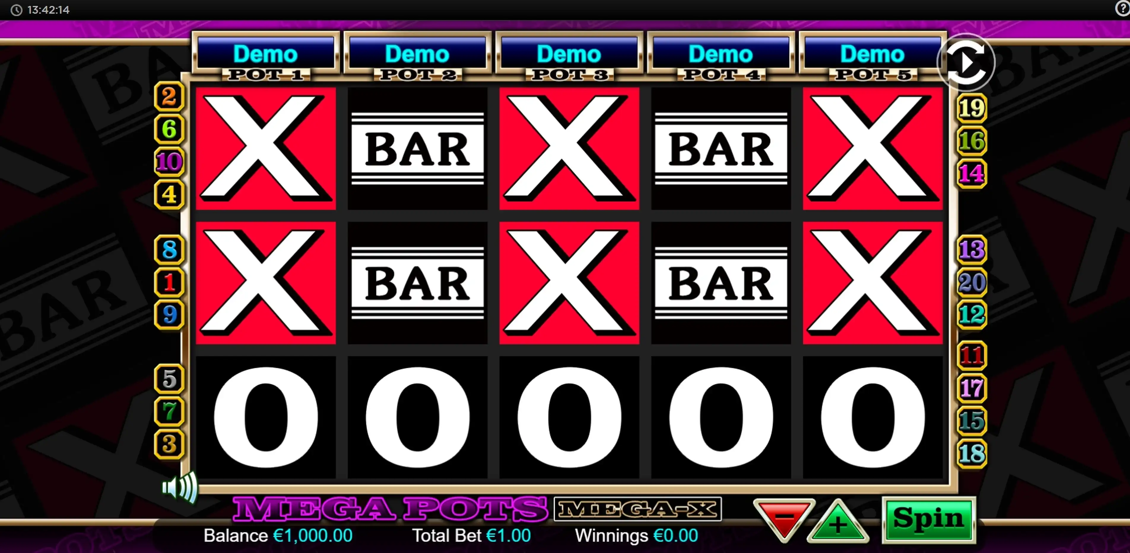 Reels in Mega Pots Mega-X Slot Game by OpenBet