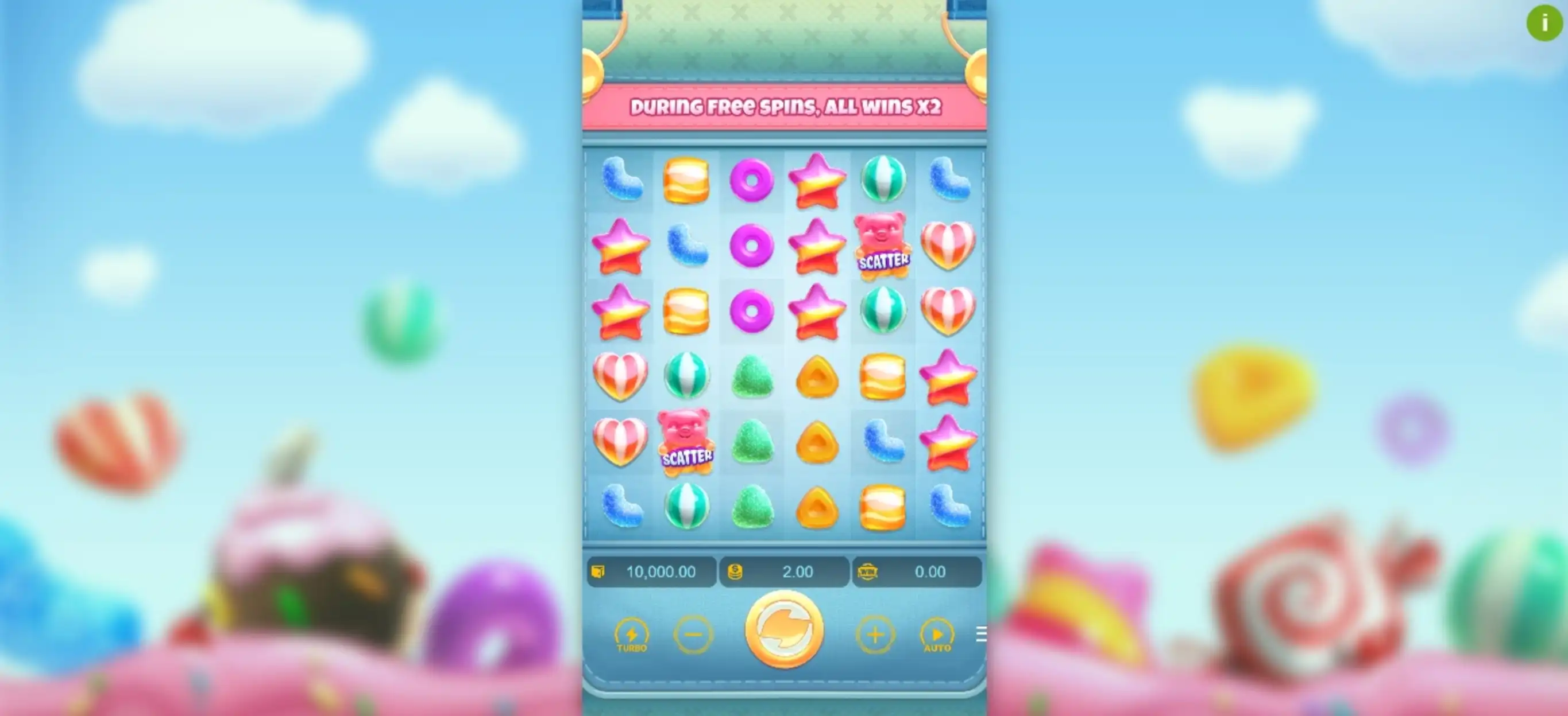 Reels in Candy Burst Slot Game by PG Soft