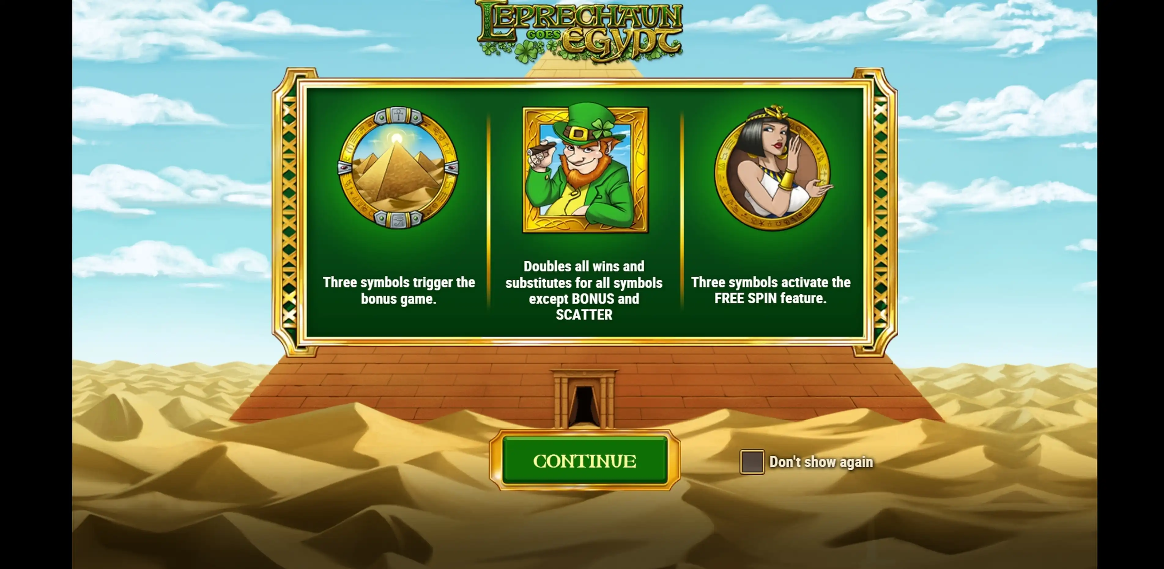 Play Leprechaun goes Egypt Free Casino Slot Game by Playn GO