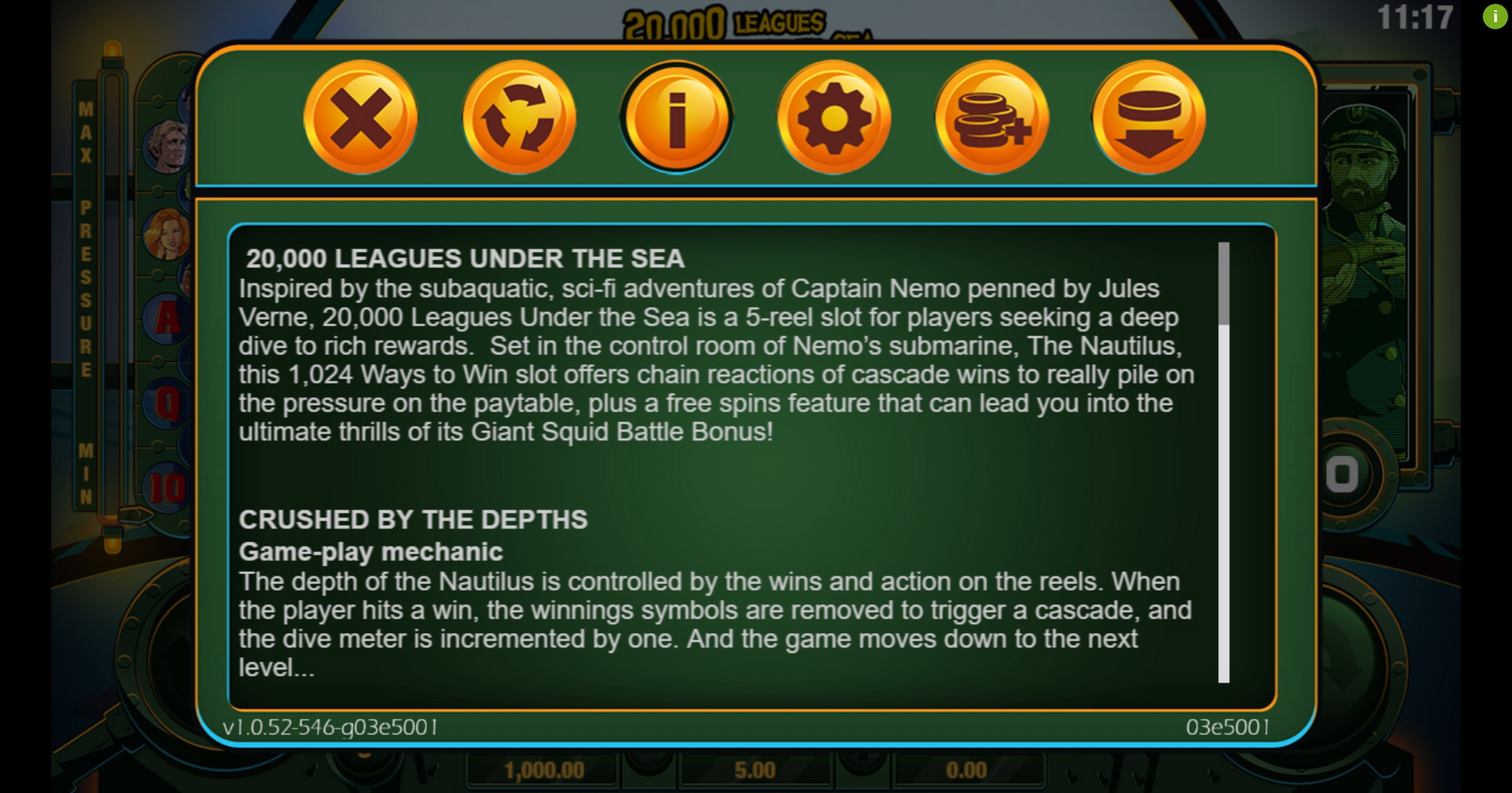 Info of 20000 Leagues Under The Sea Slot Game by Probability Jones