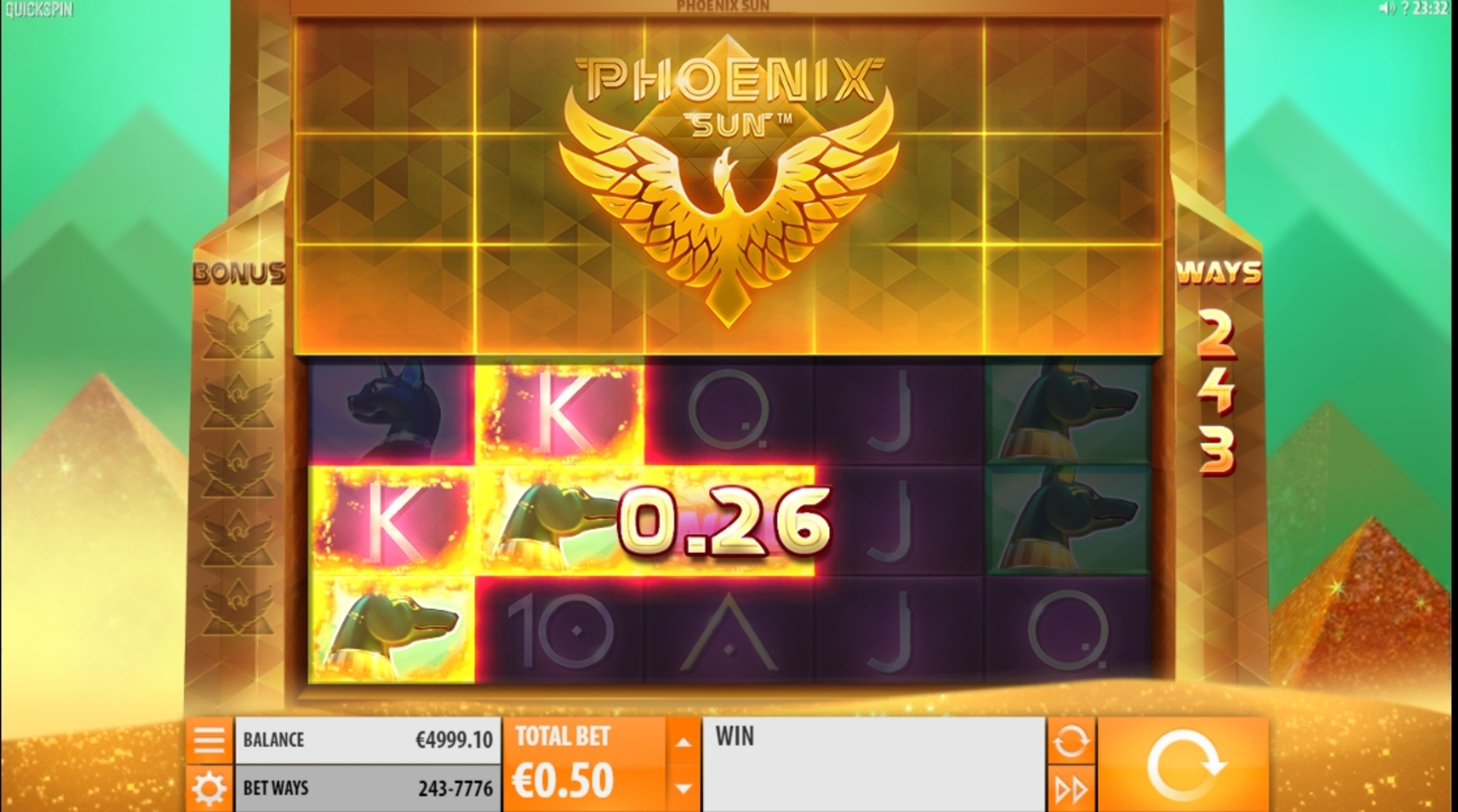 Win Money in Phoenix Sun Free Slot Game by Quickspin