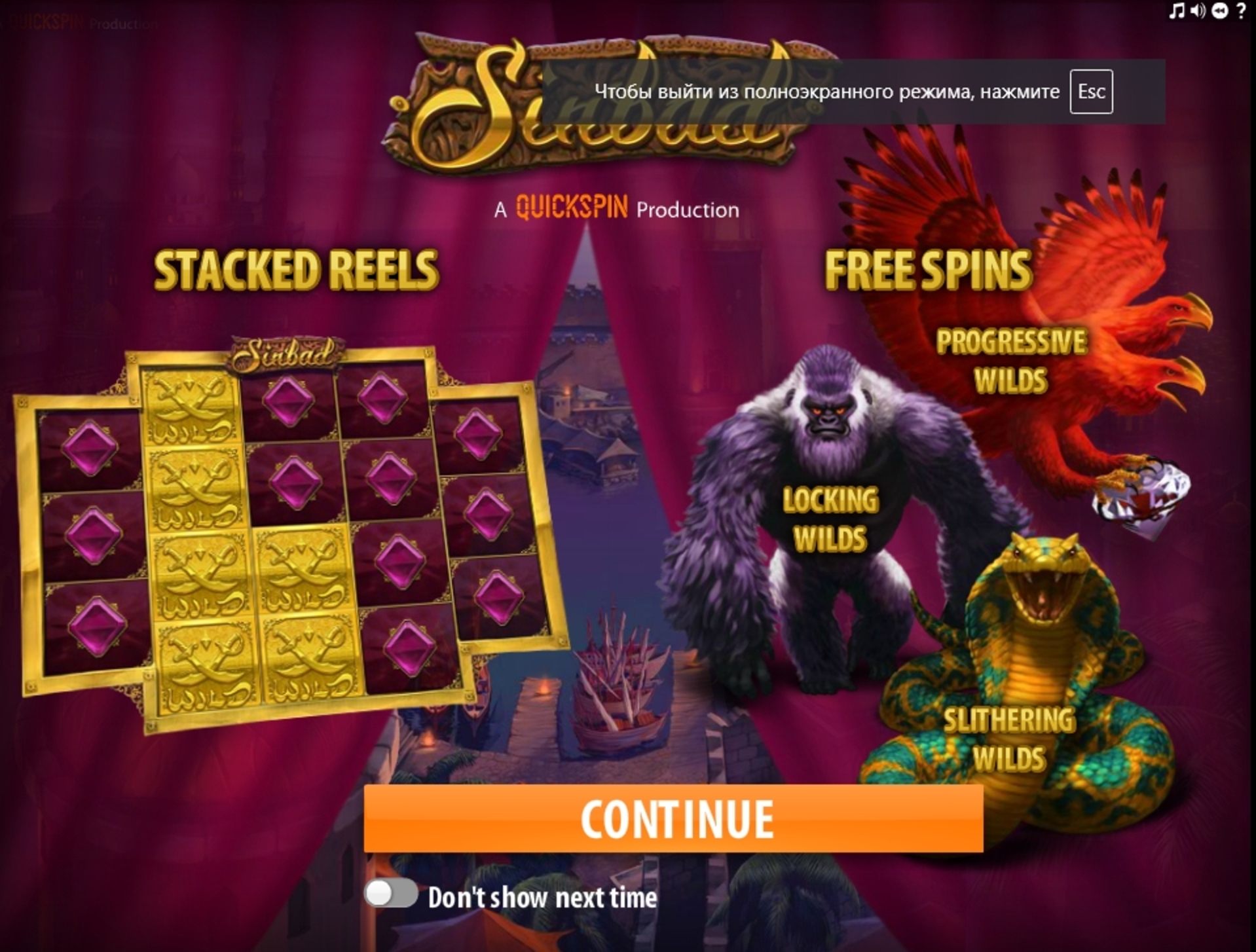 Play Sinbad Free Casino Slot Game by Quickspin