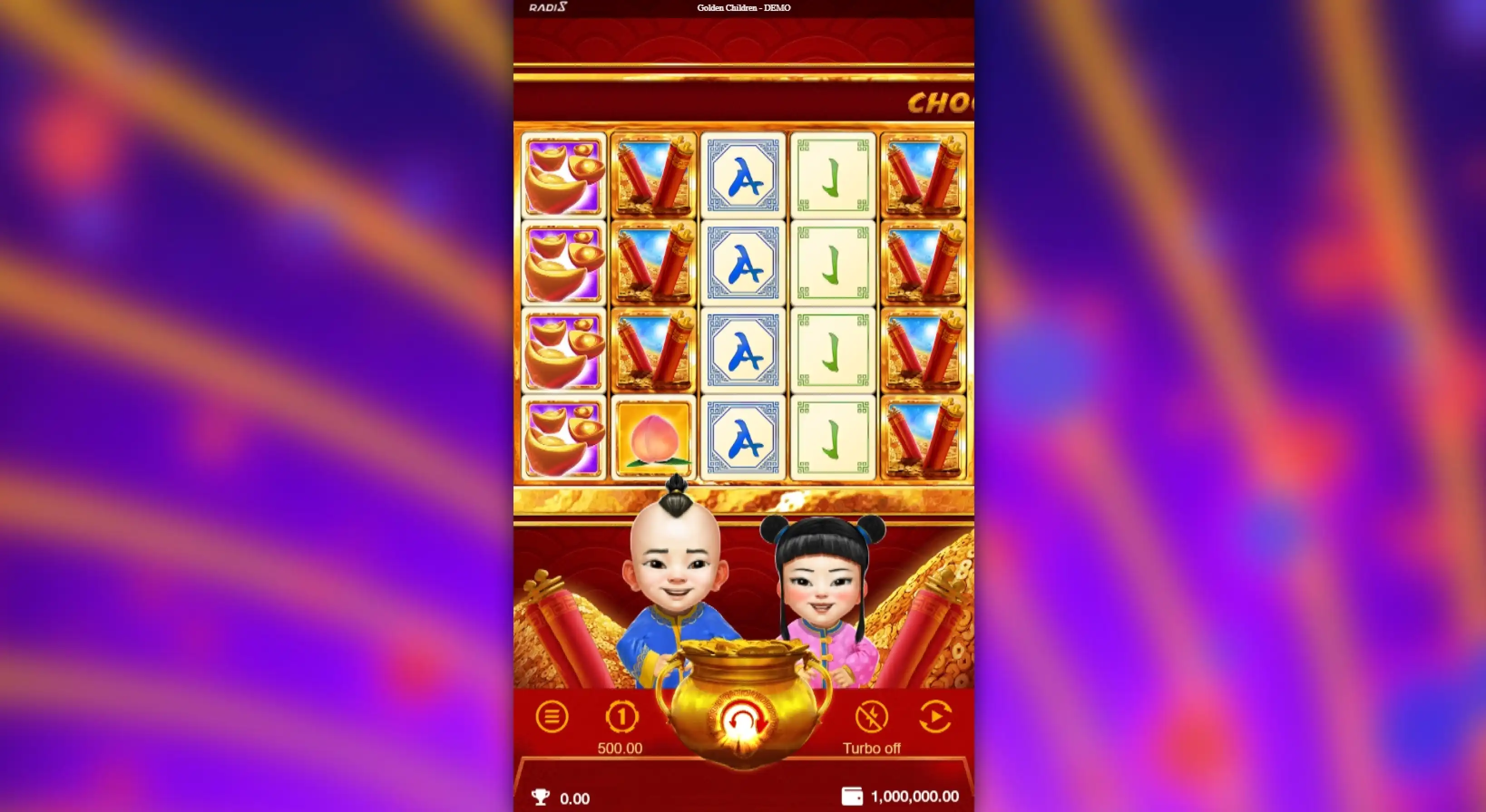 Reels in Golden Children Slot Game by Radi8