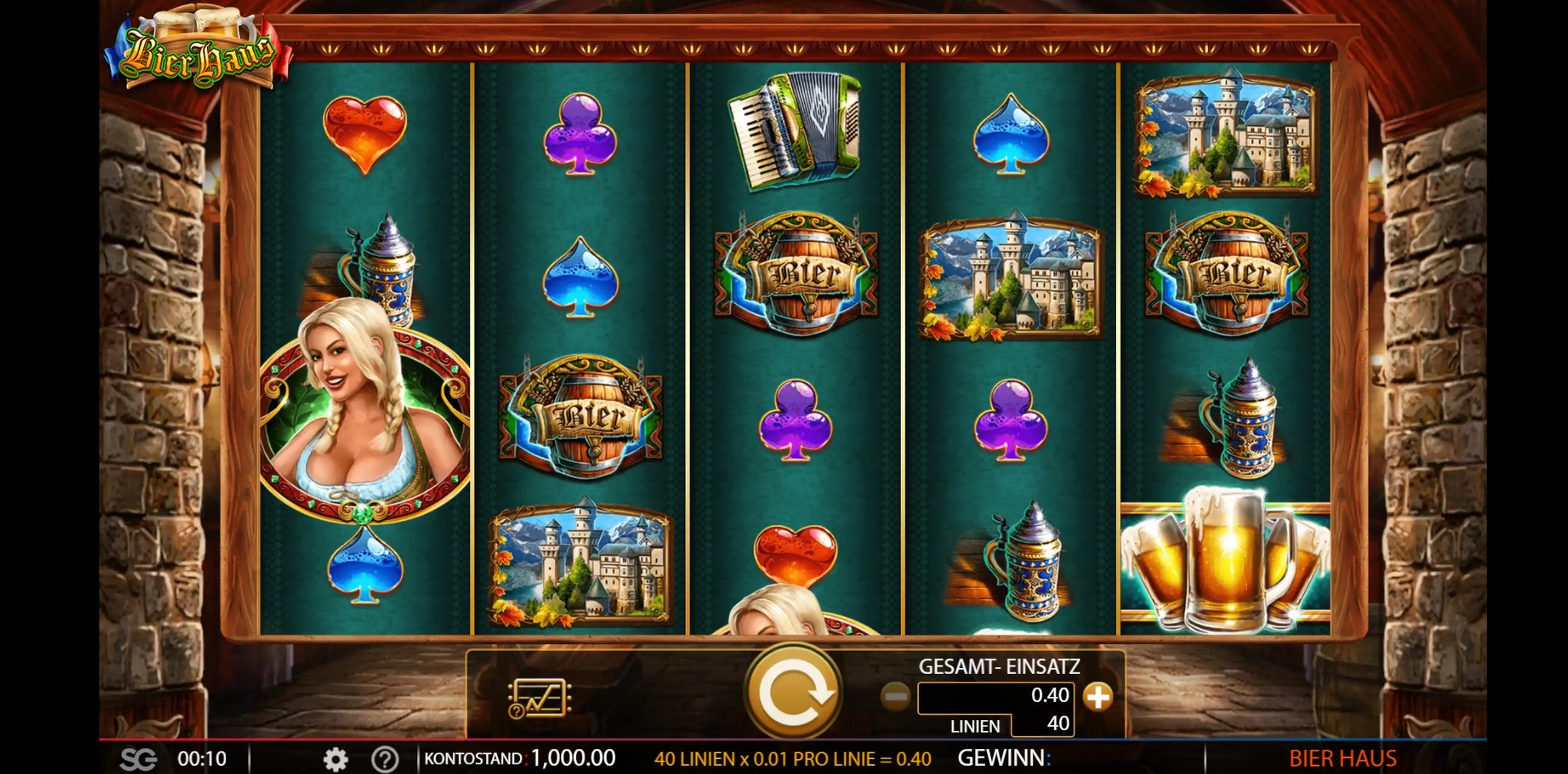 Reels in Bier Haus Slot Game by WMS