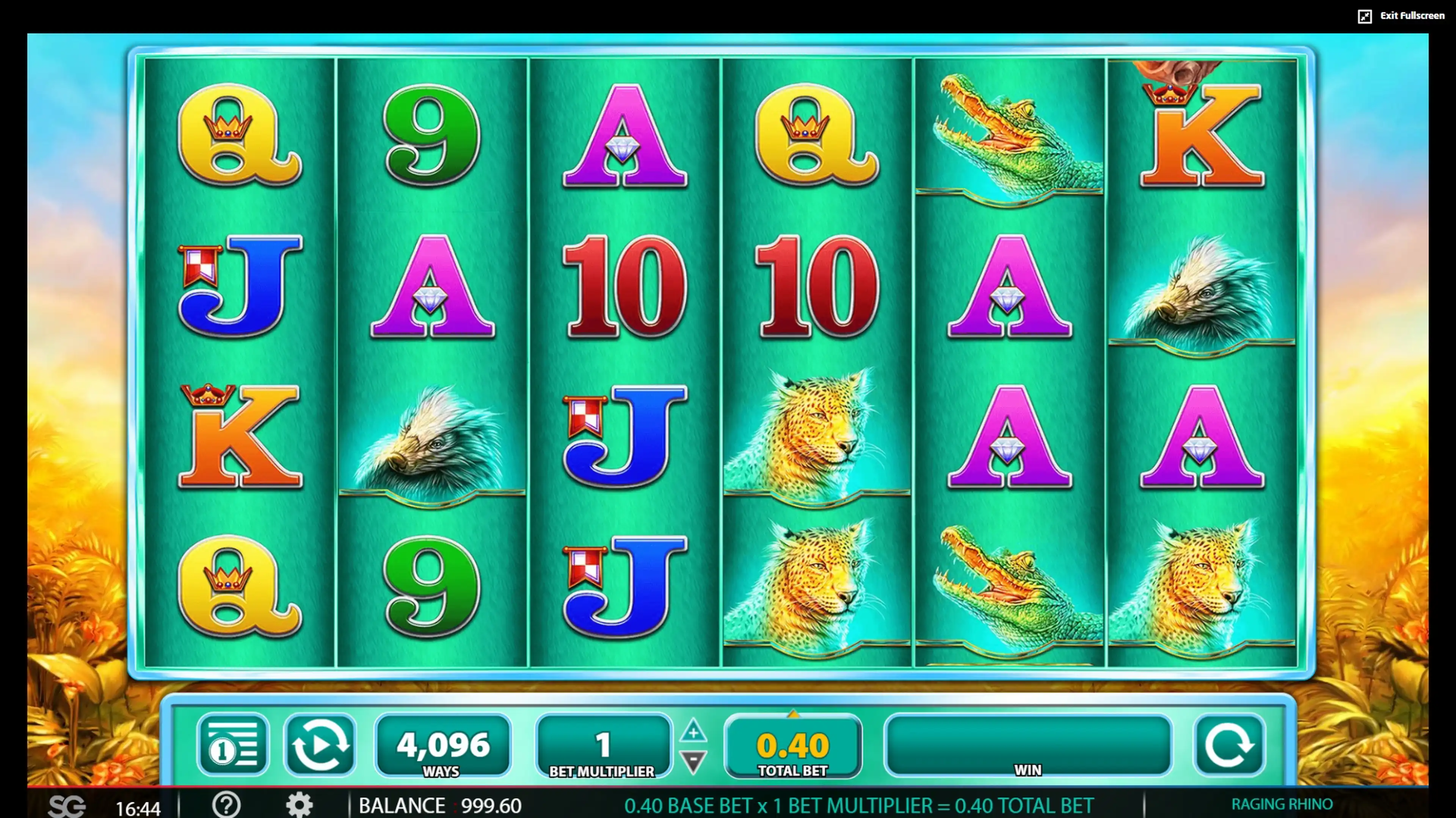 Reels in Raging Rhino Slot Game by WMS