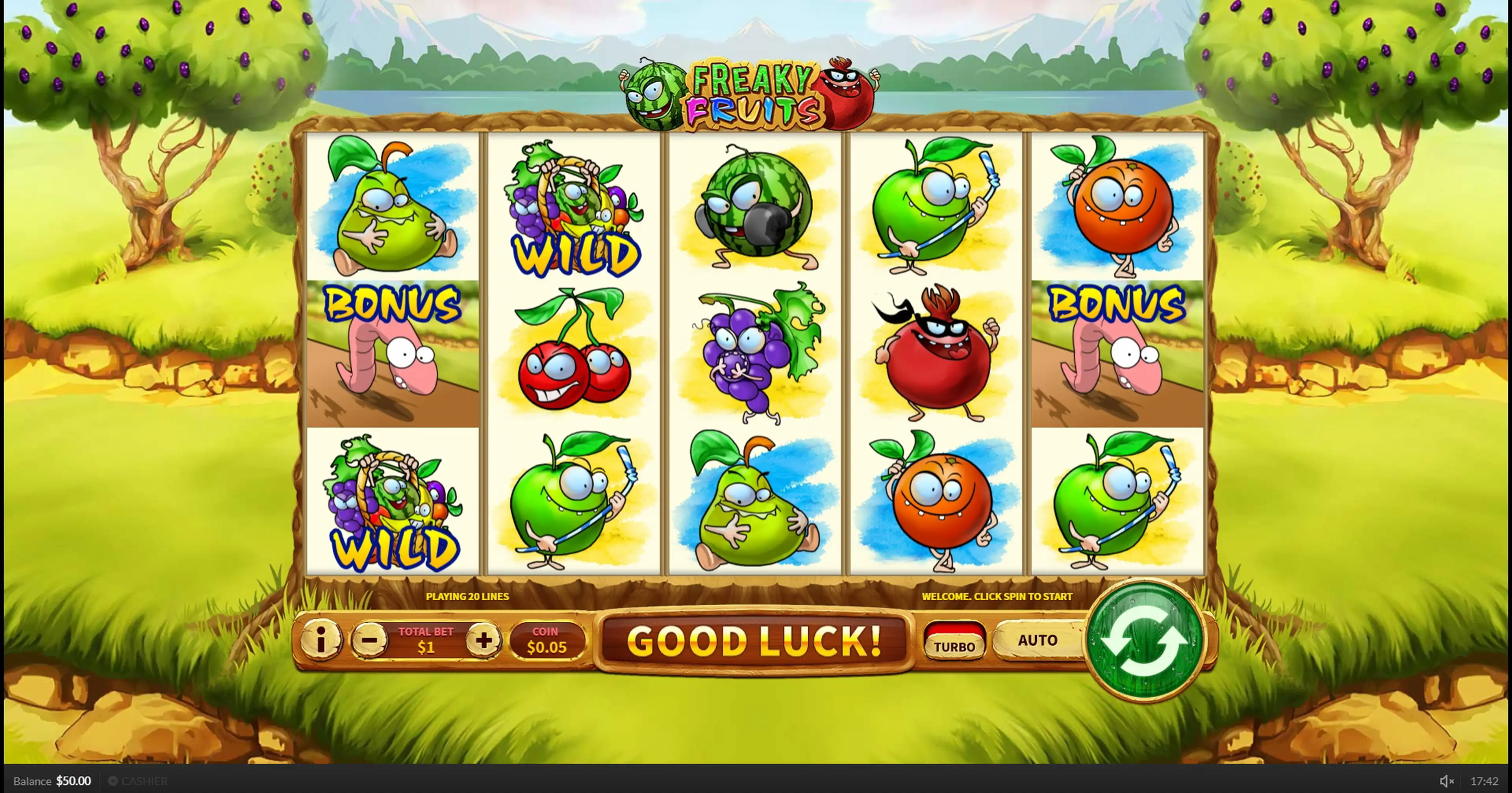 Reels in Freaky Fruits Slot Game by Skywind