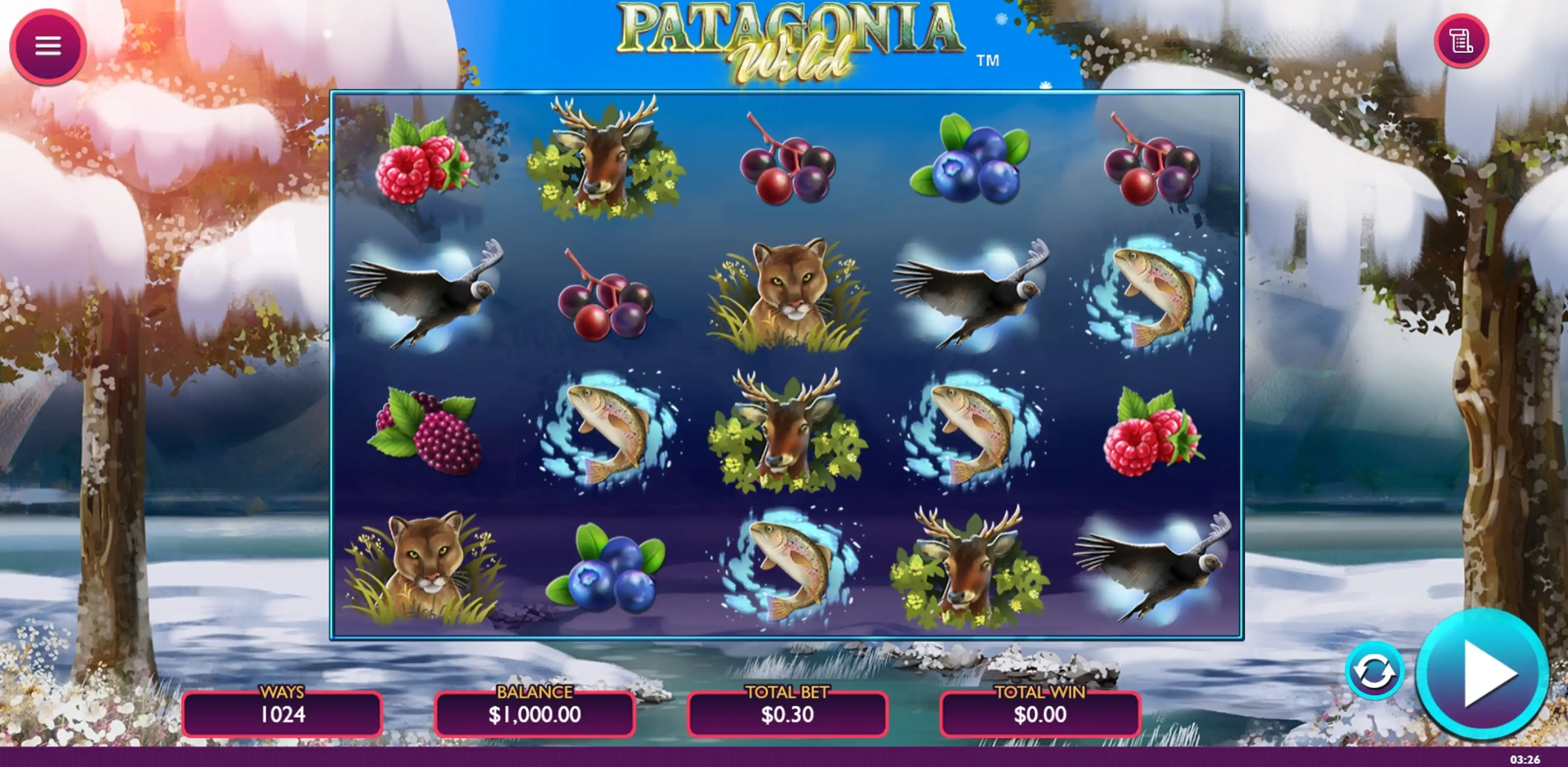 Reels in Patagonia Slot Game by Spieldev