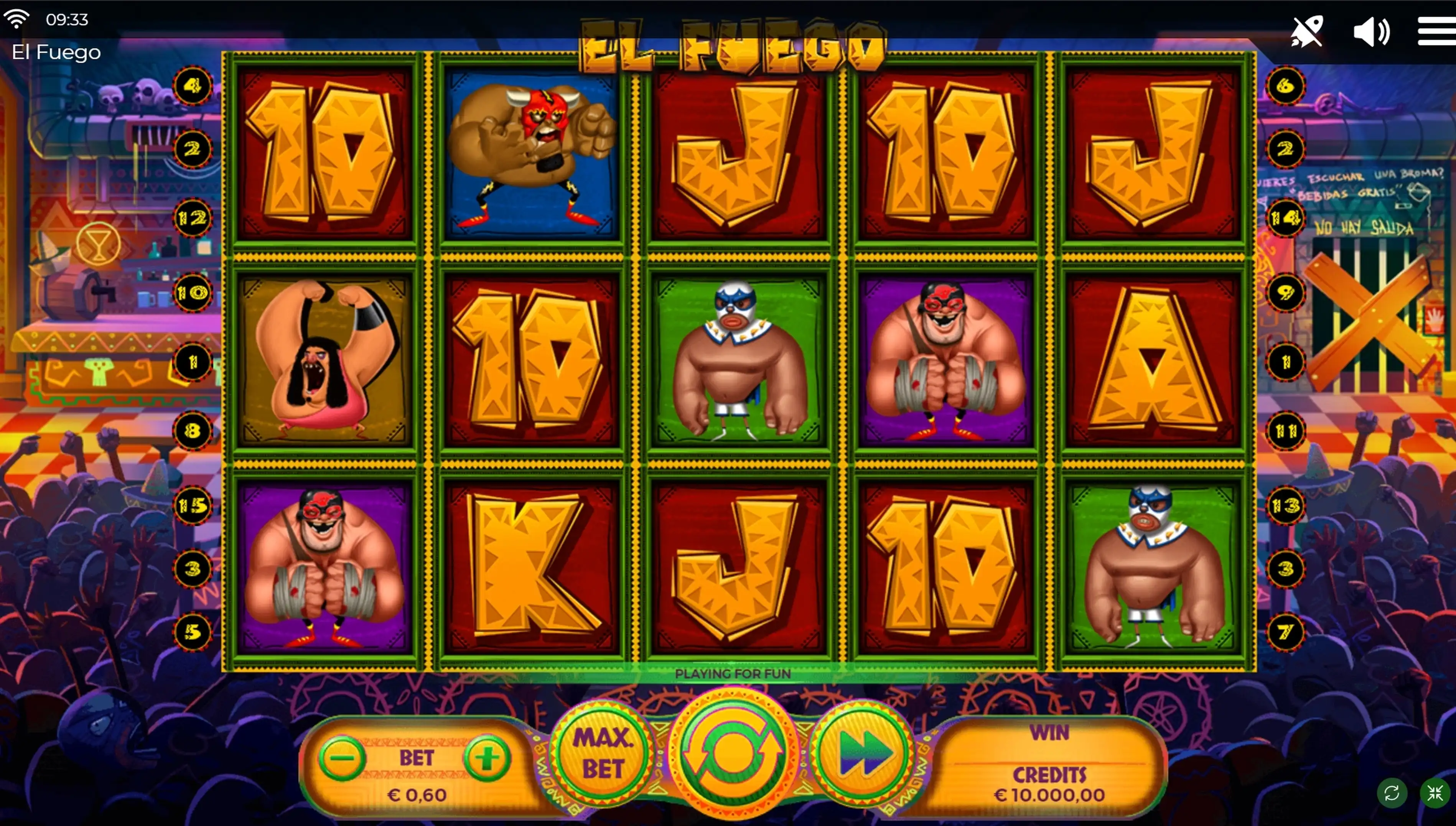 Reels in El Fuego Slot Game by Spinmatic