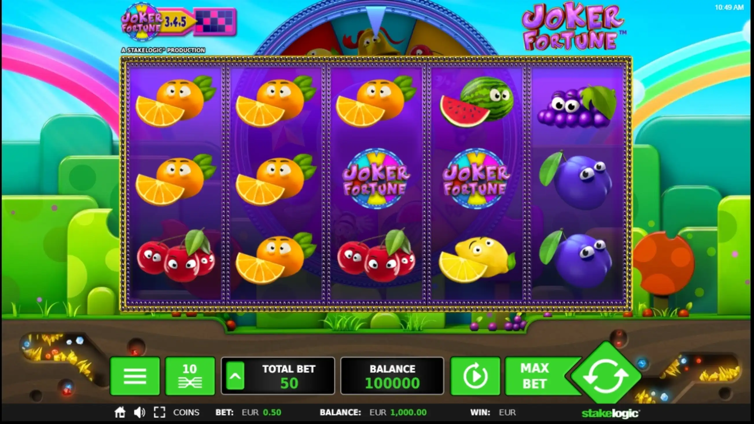 Reels in Joker Fortune Slot Game by Stakelogic