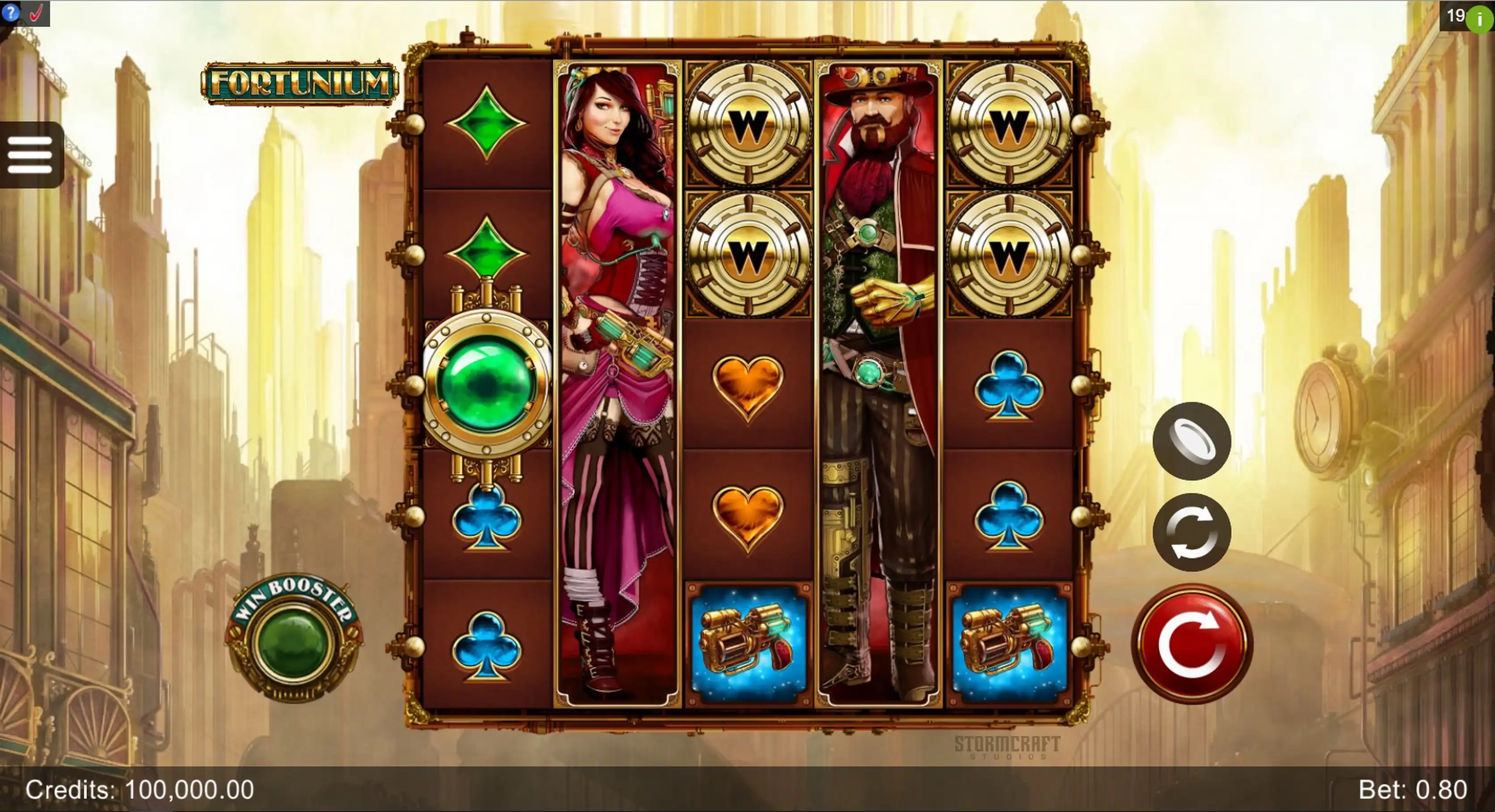 Reels in Fortunium Slot Game by Stormcraft Studios