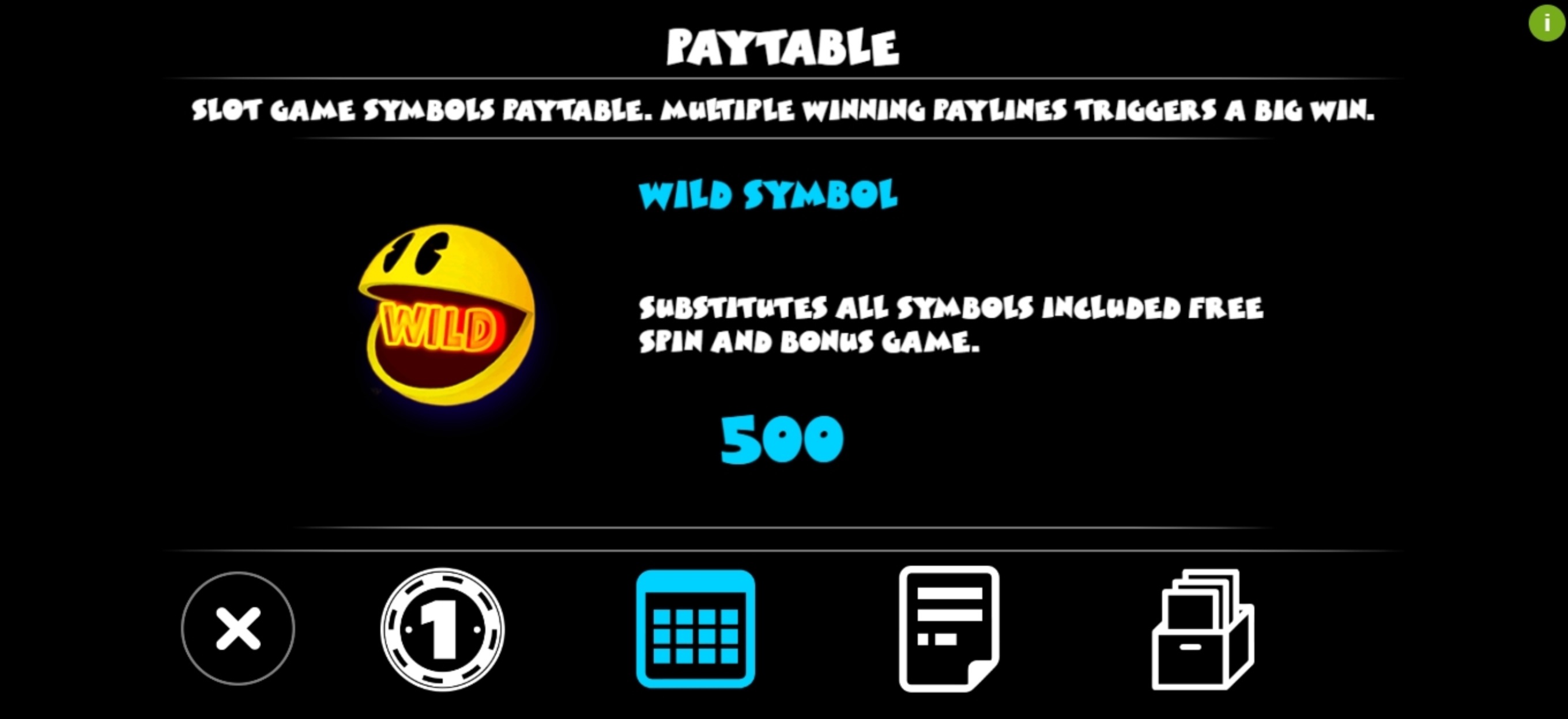 Info of Pac-man Slot Game by Triple Profits Games